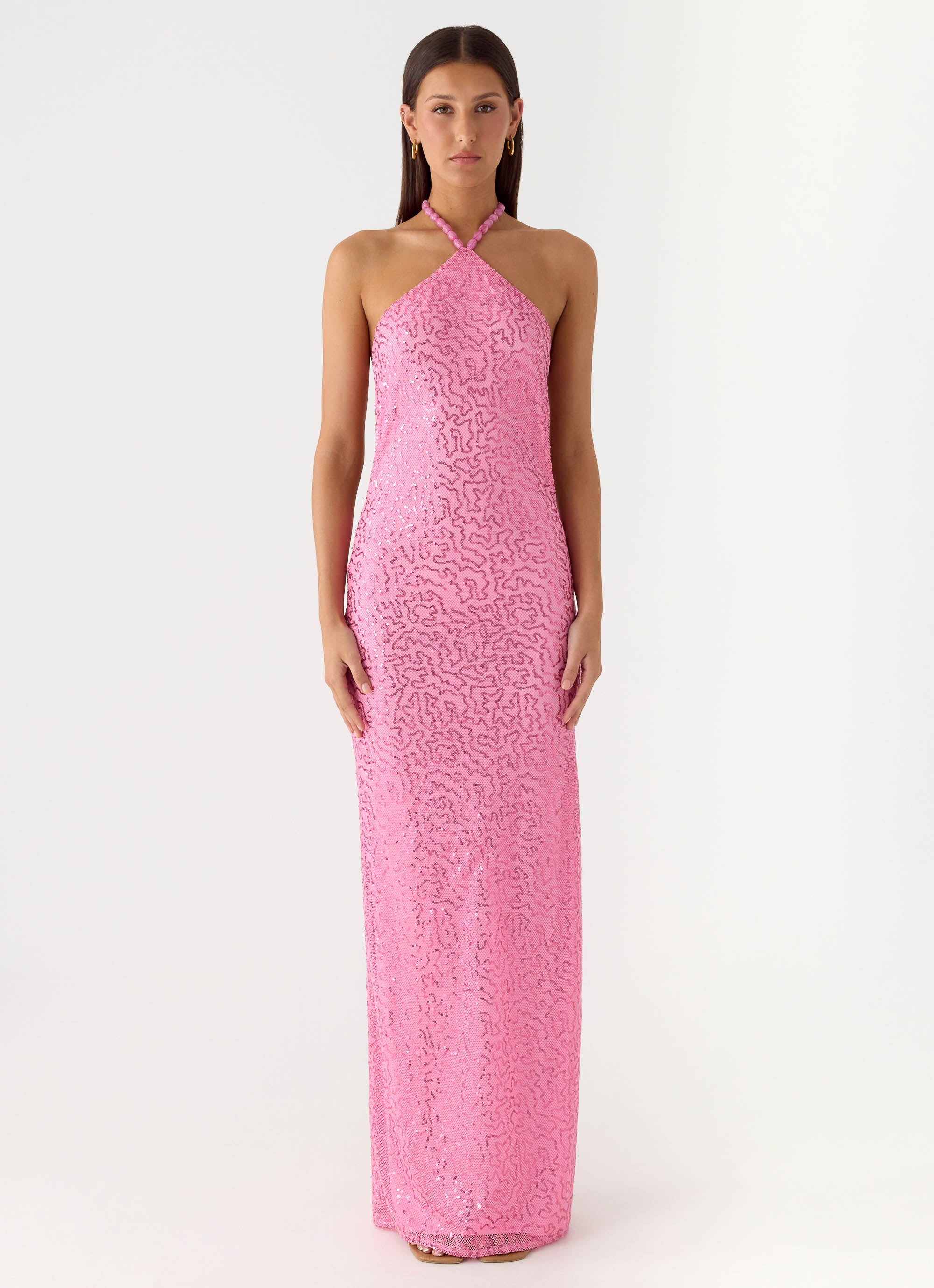 Lorenz Sequin Maxi Dress - Pink