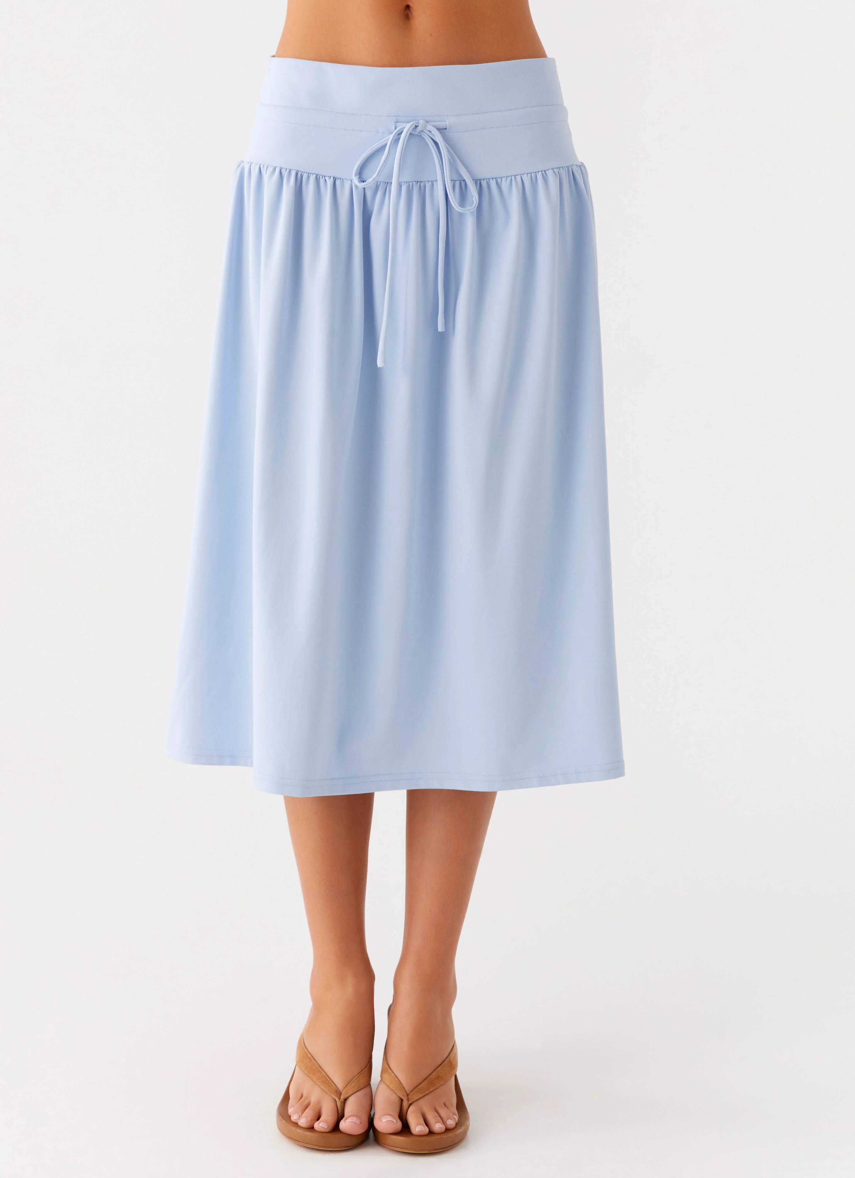 Silver Tides Midi Skirt - Blue