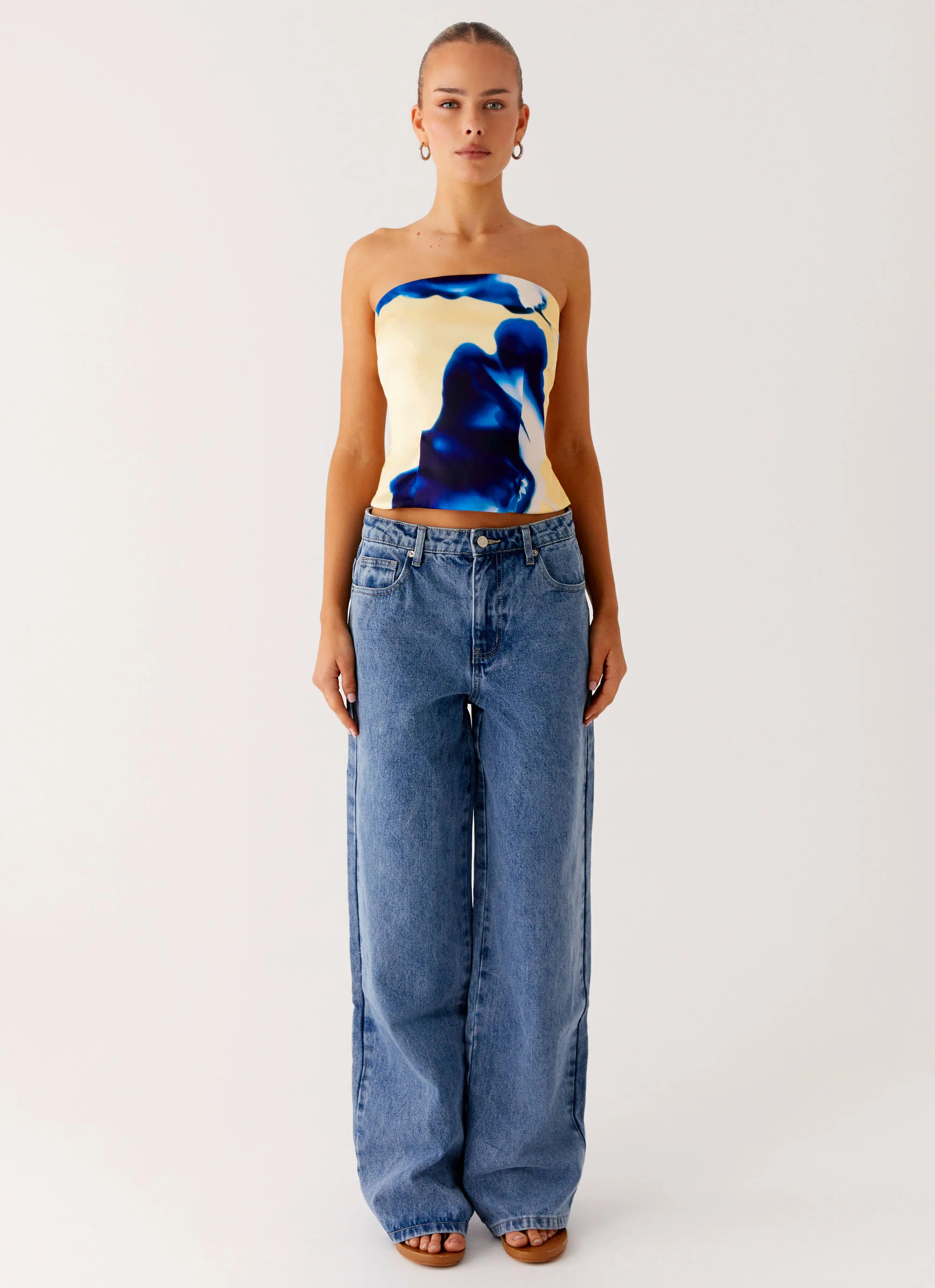 Dreamy Skies Strapless Top - Heirloom Floral