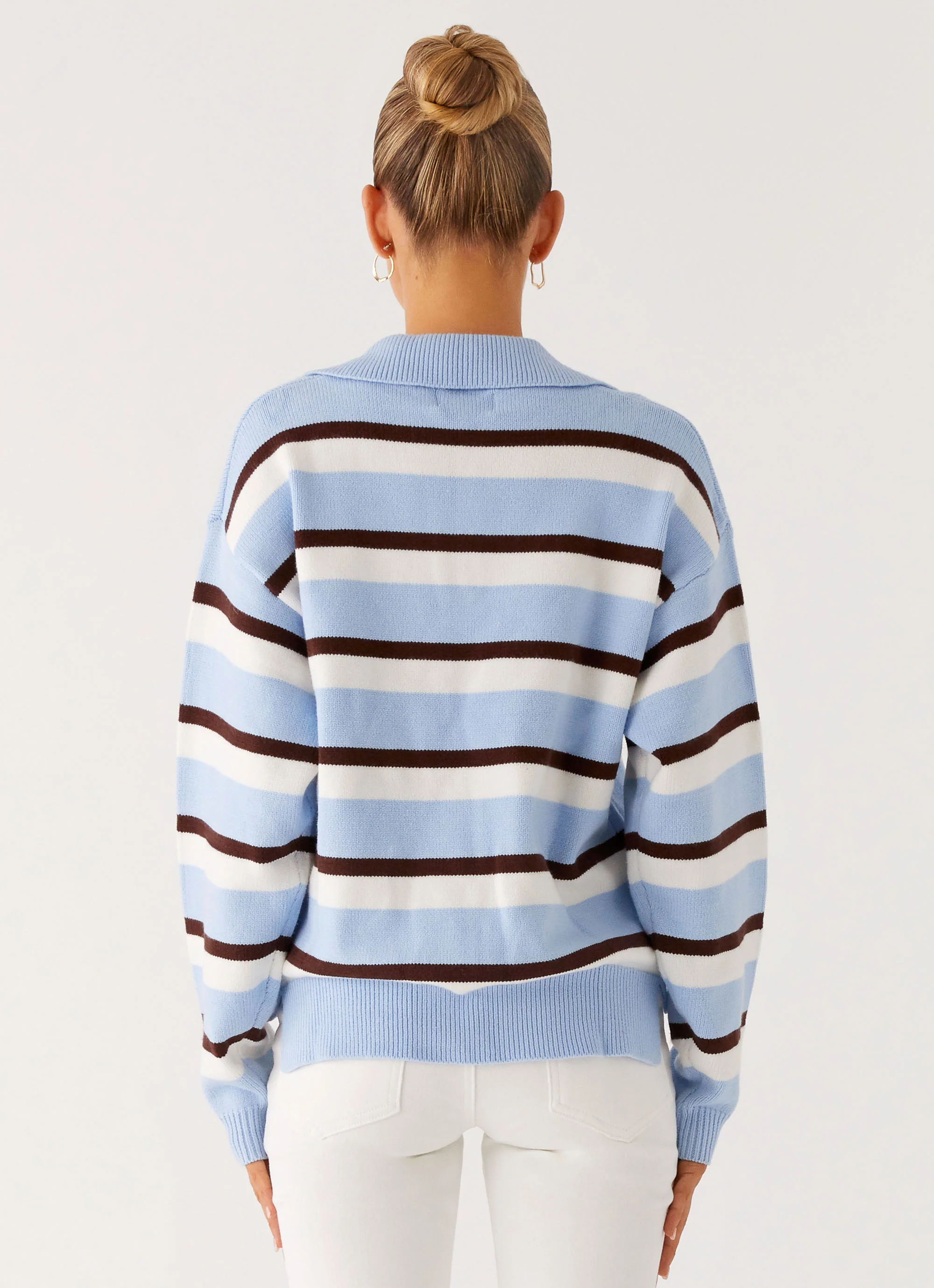 Liana Striped Polo - Blue Stripe