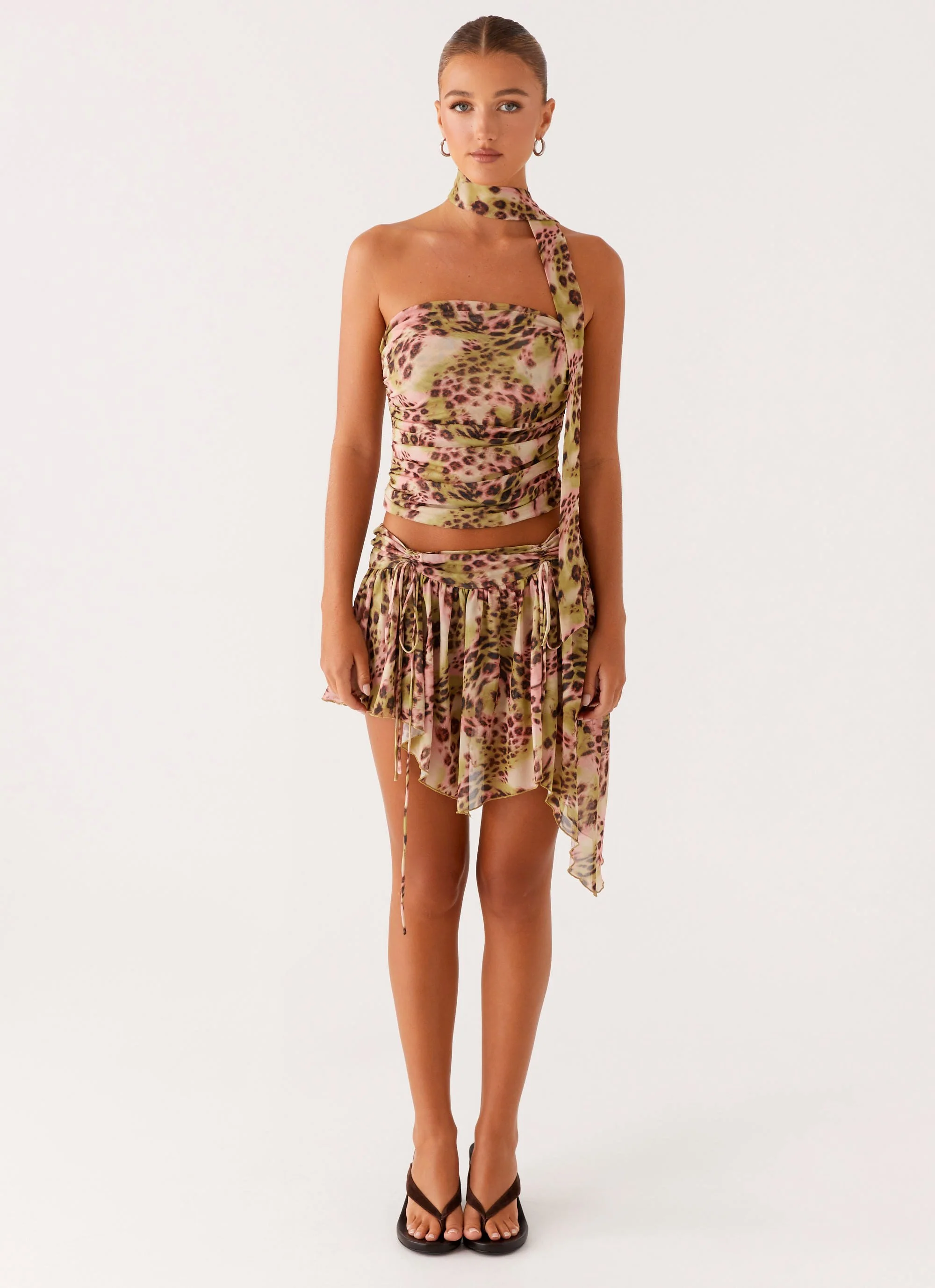 Hot Like Me Scarf Top - Swirl Leopard