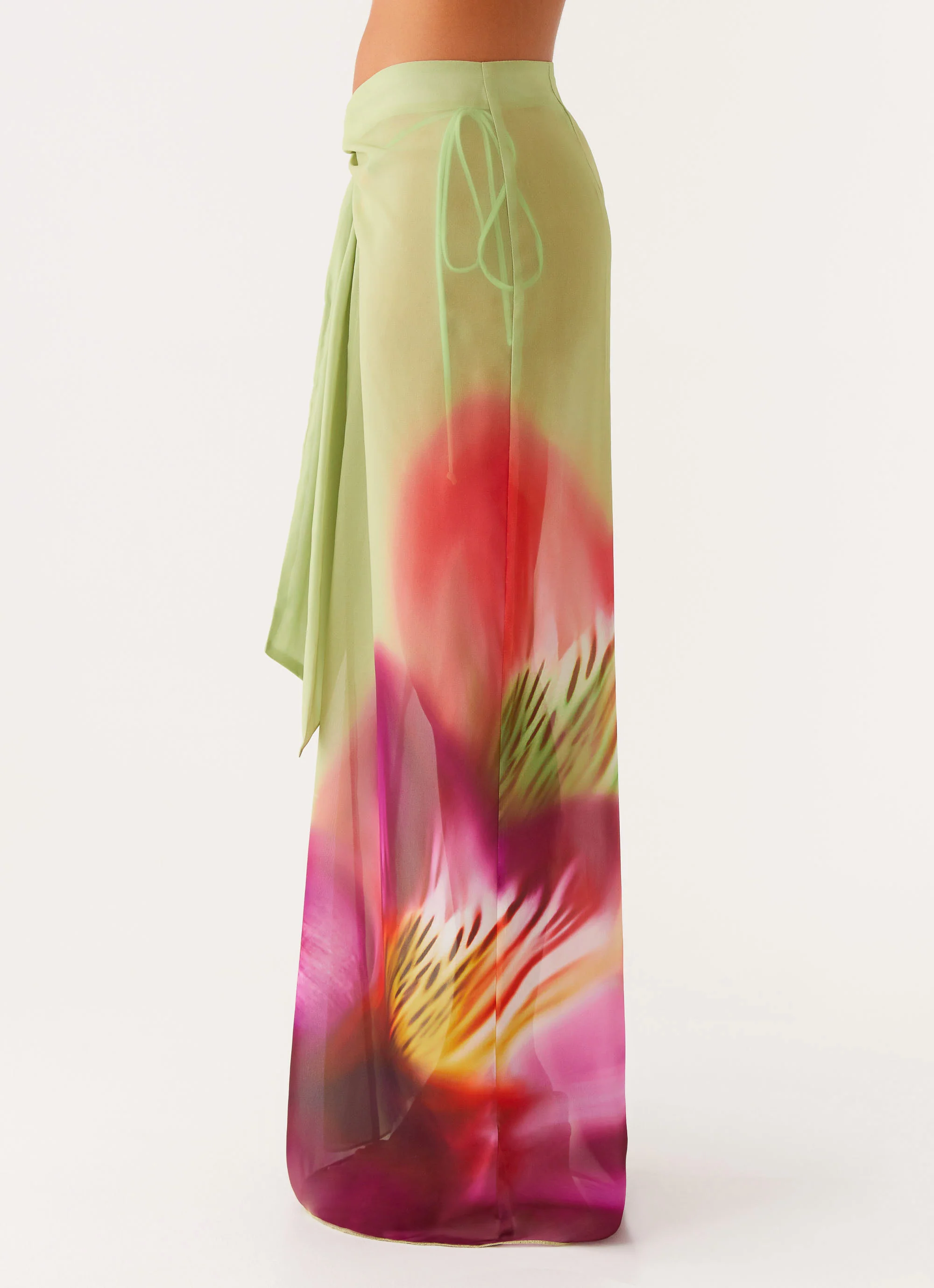 Low Tide Sarong Maxi Skirt - Green Tropical