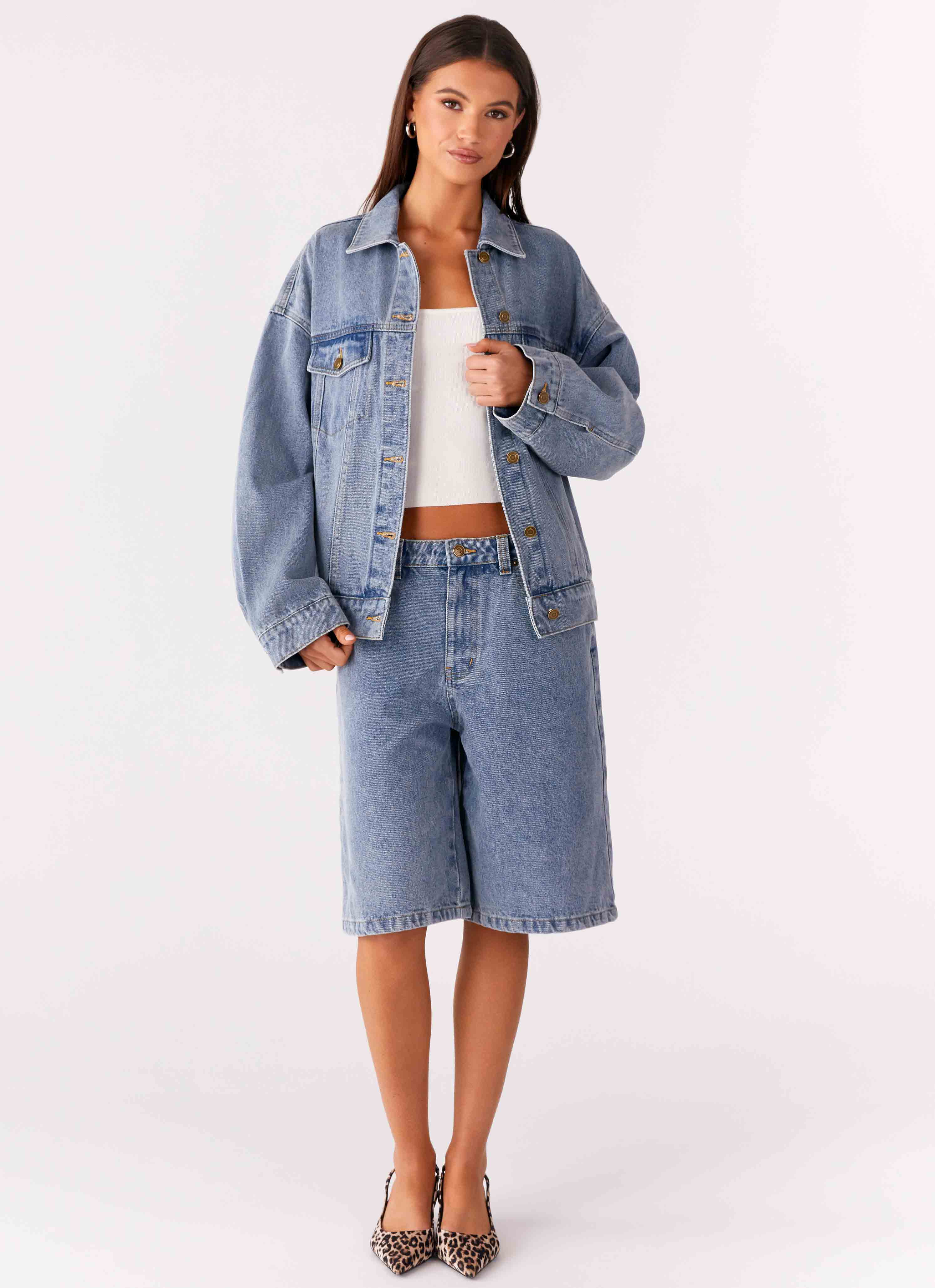 Orleans Oversized Denim Jacket - Blue