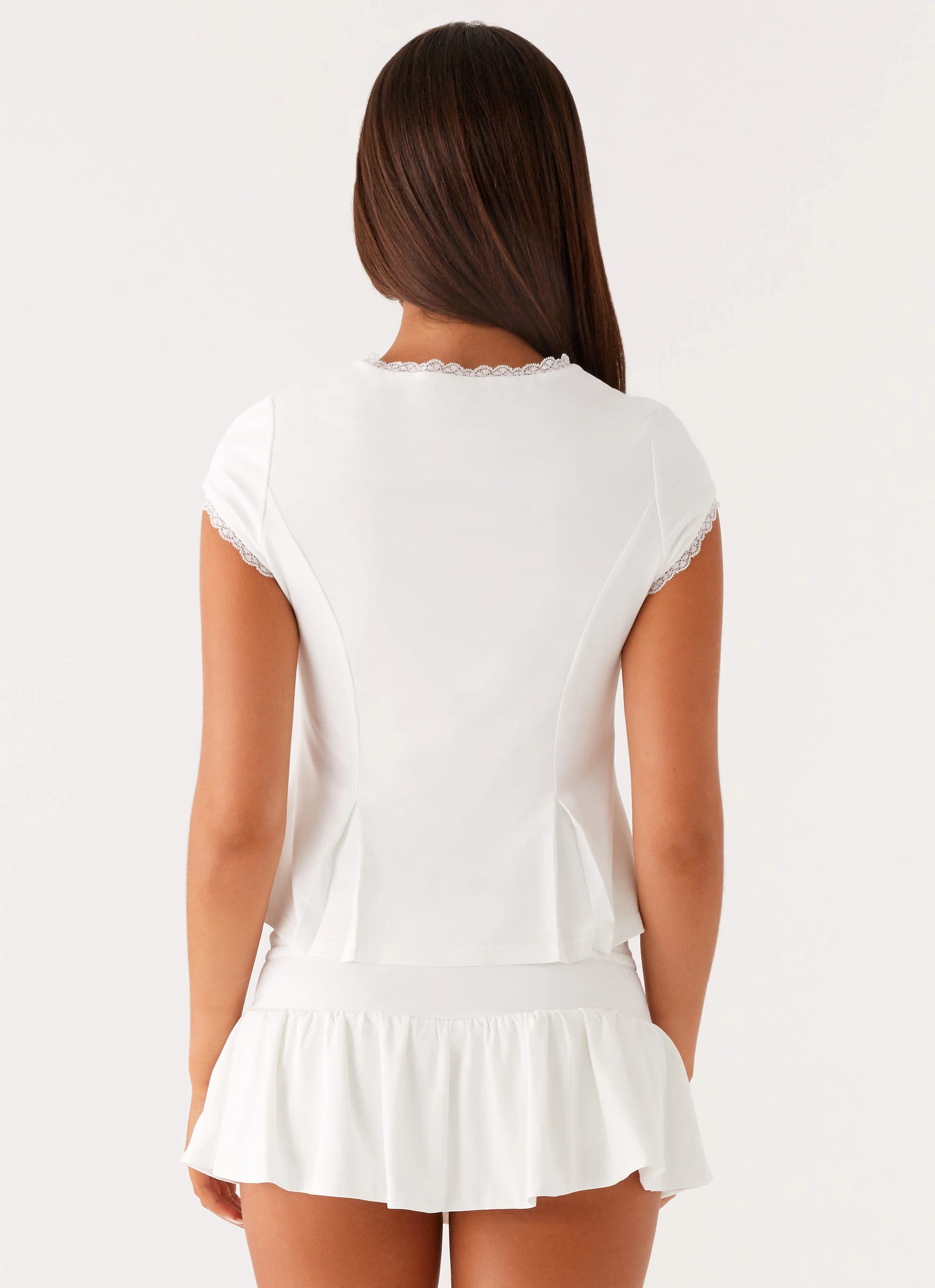 Landon Button Up Top - White