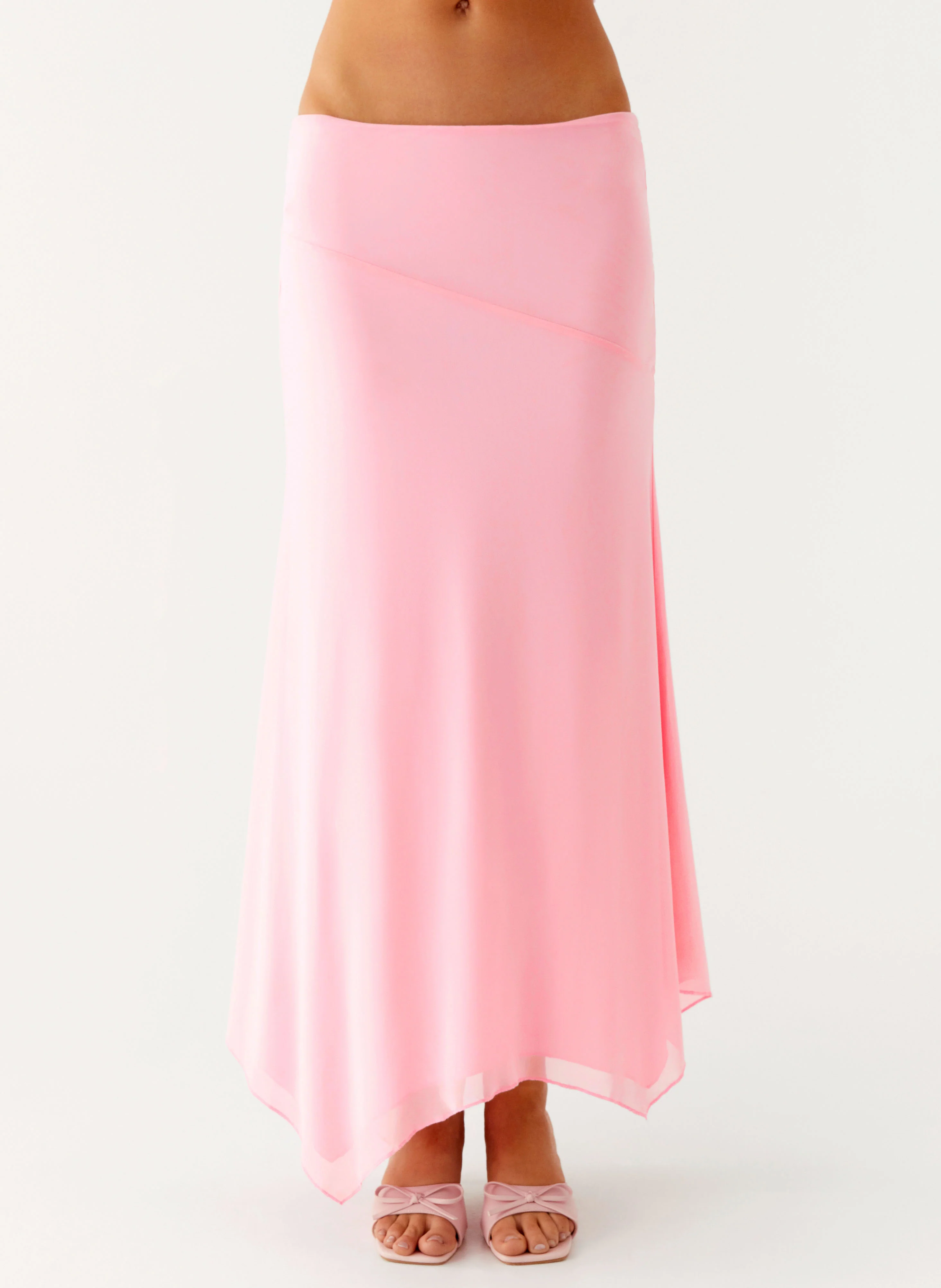 Kerrie Hanky Midi Skirt - Baby Pink