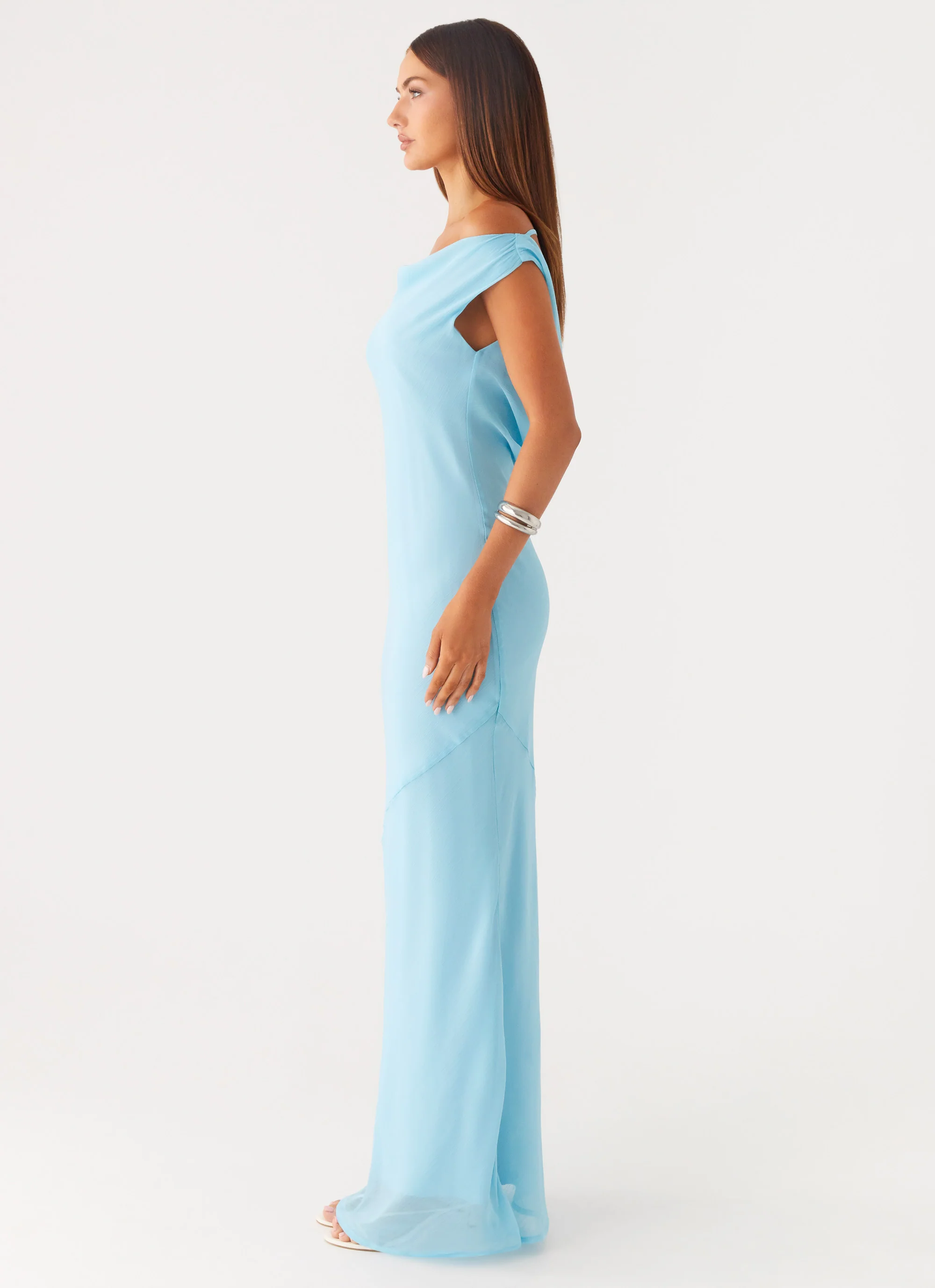 Brittany Chiffon Maxi Dress - Turquoise
