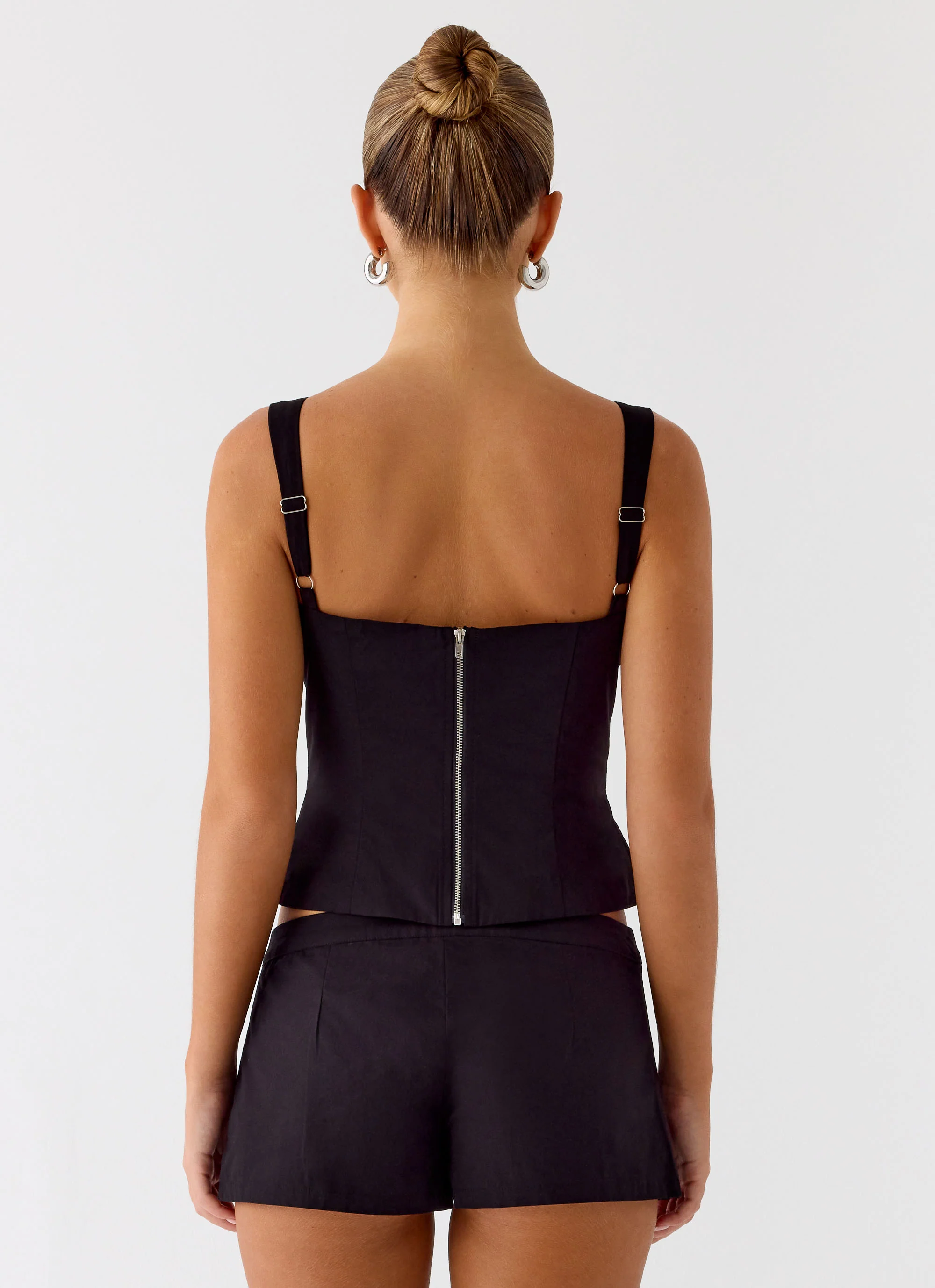 Coastline Cotton Mini Shorts - Black