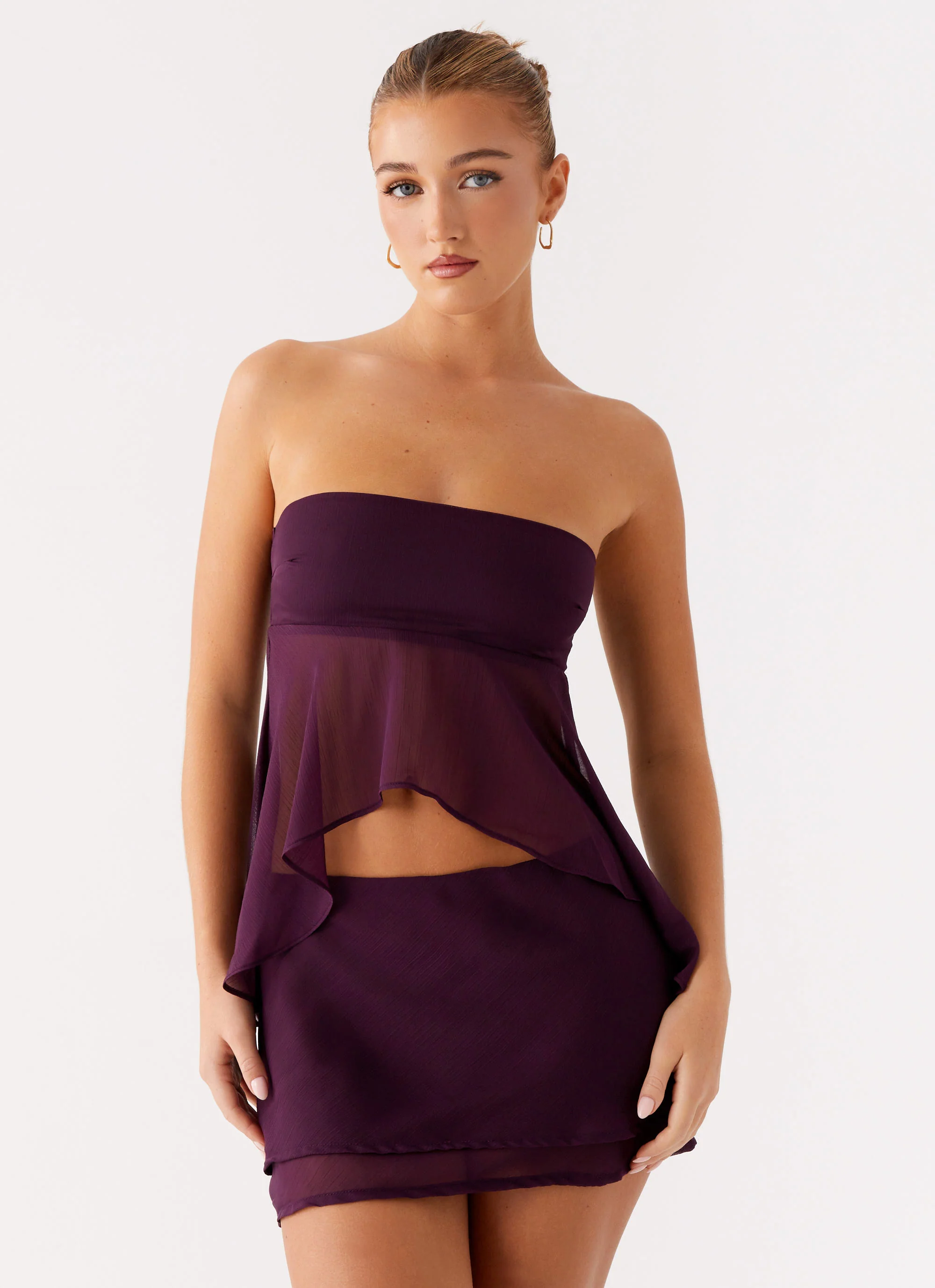 Caleb Mini Skirt - Plum