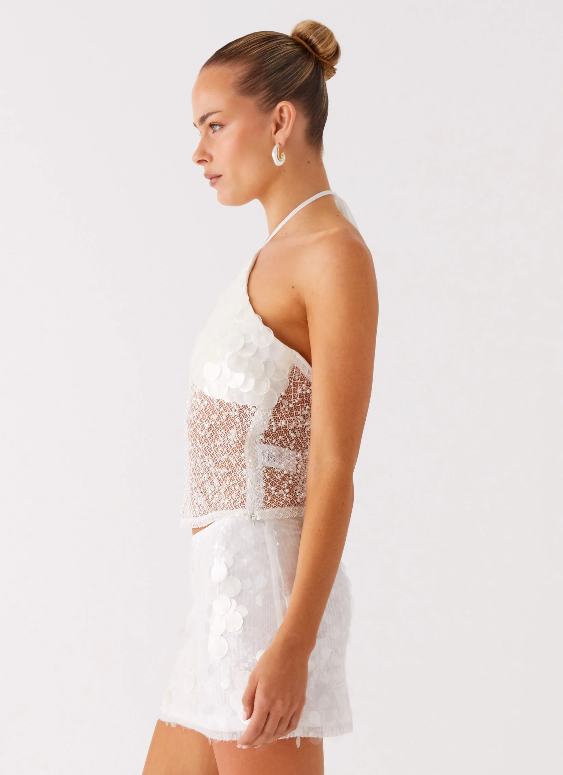 Shelly Halter Top - White