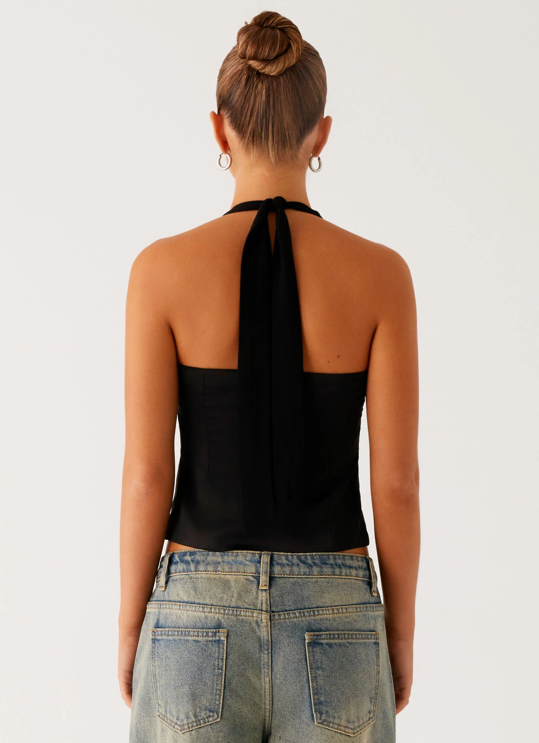 Lets Pretend Halterneck Top - Black
