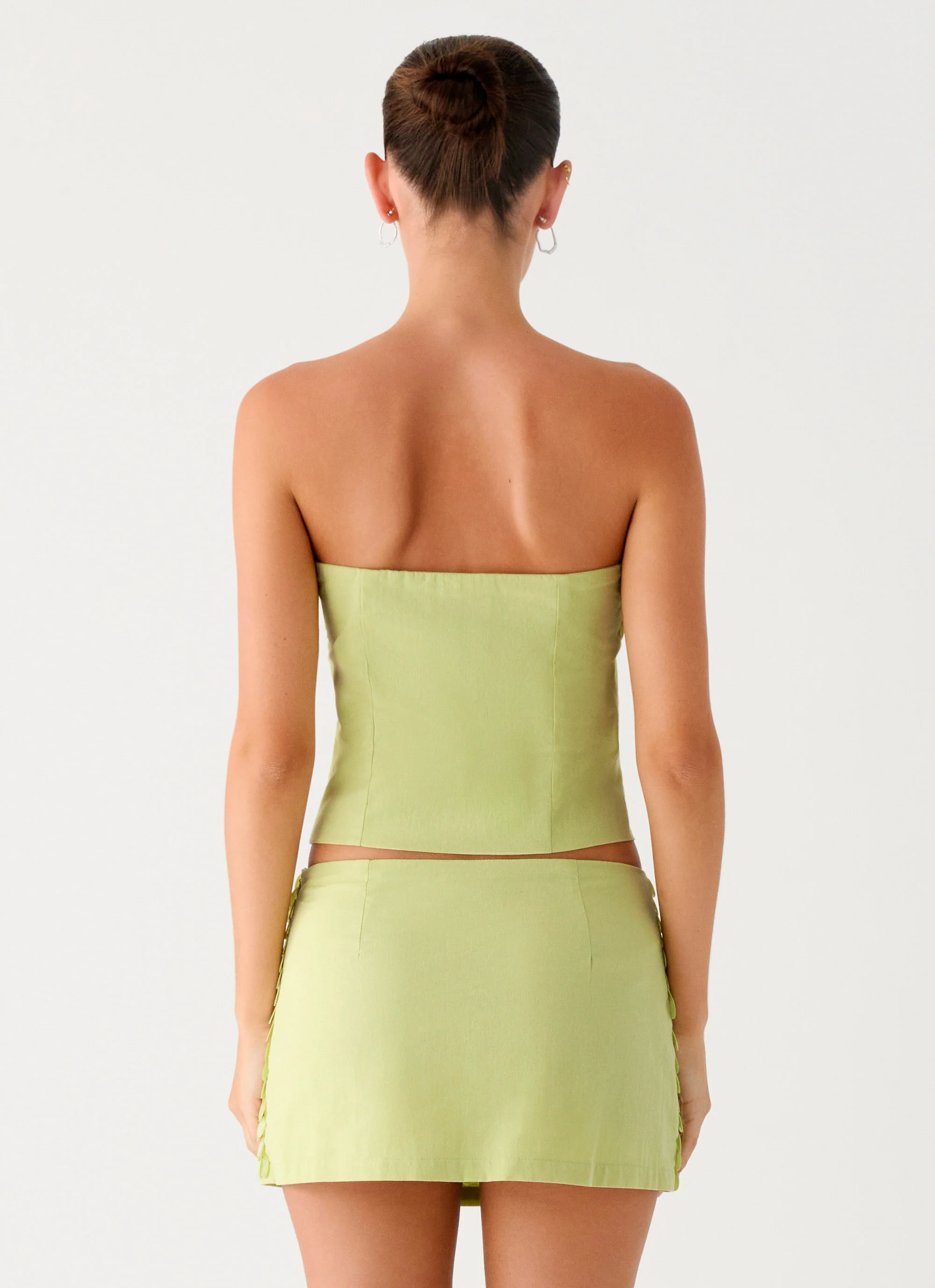 Mona Beaded Bandeau Top - Green