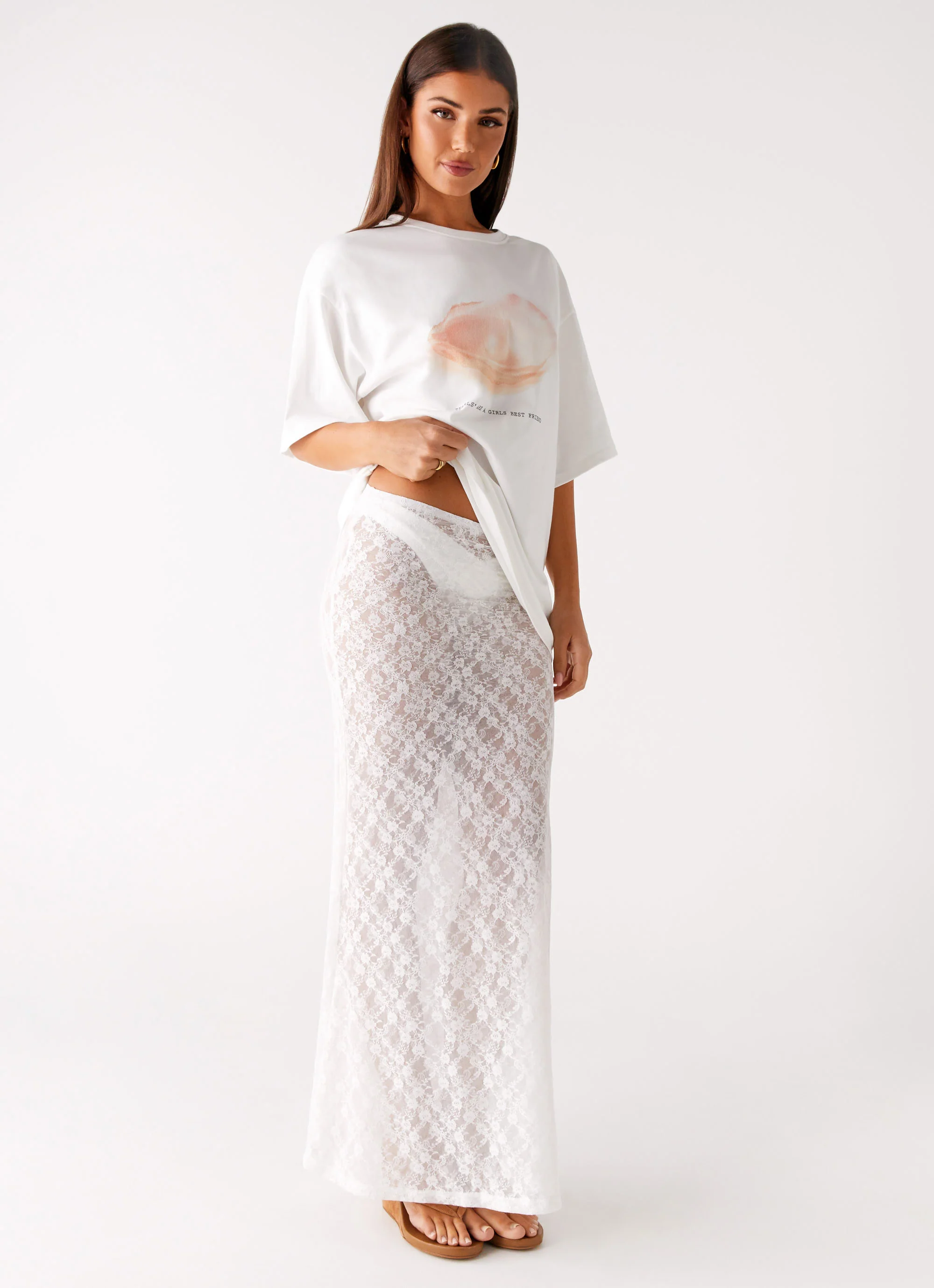 Jaz Lace Maxi Skirt - White