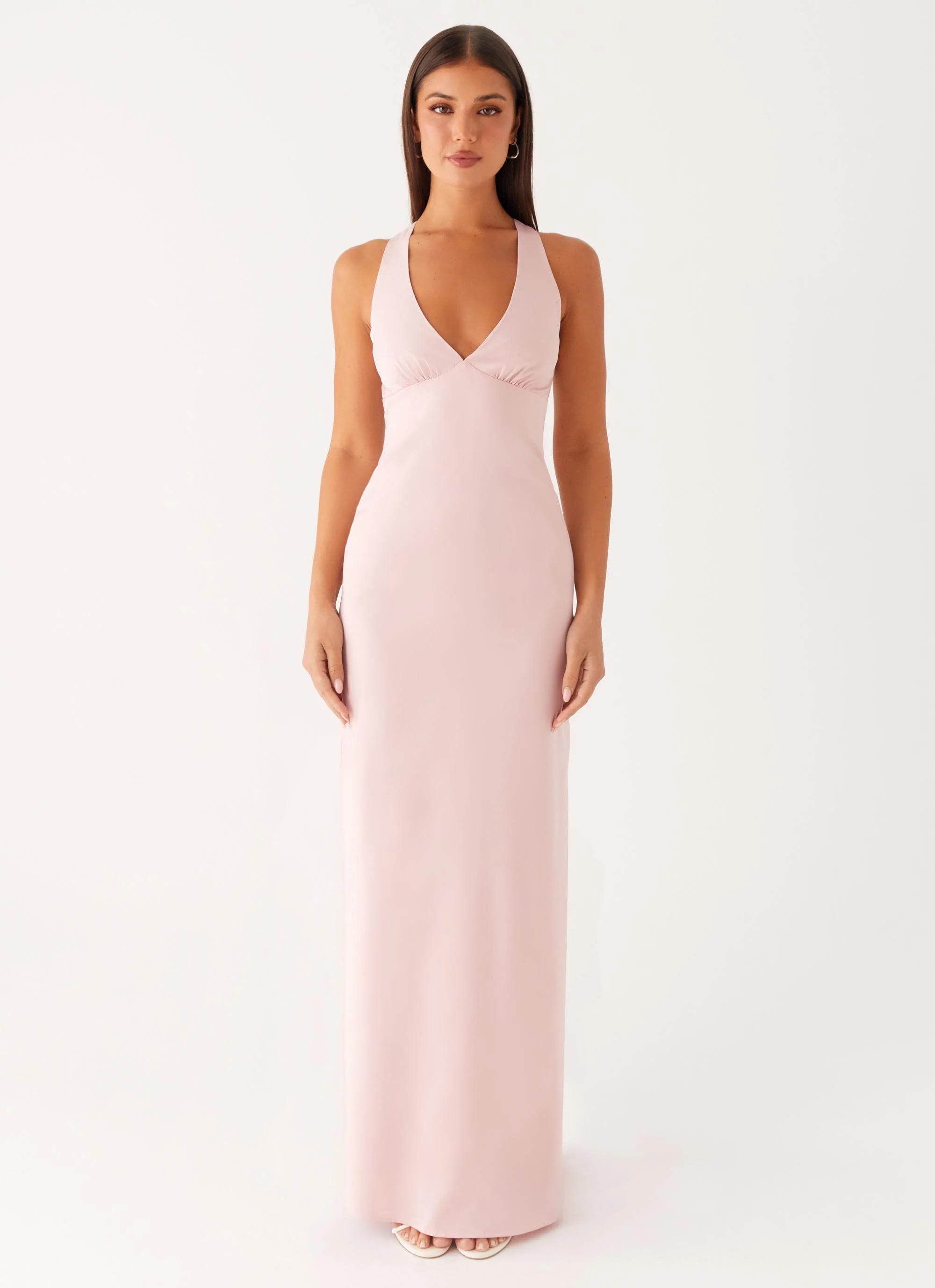 Desi Halterneck Maxi Dress - Pink