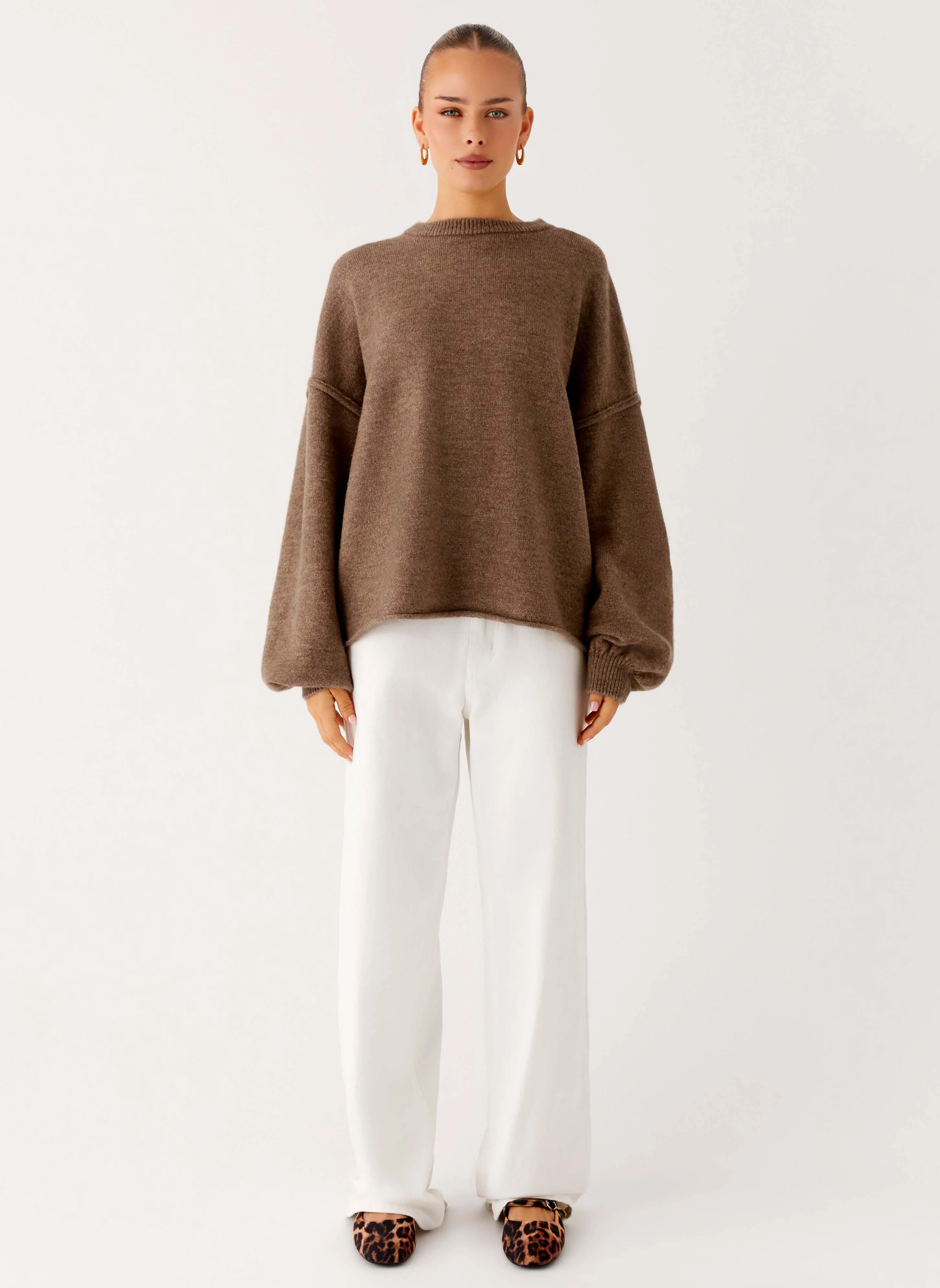 Jack Oversized Knit Sweater - Tan Marle