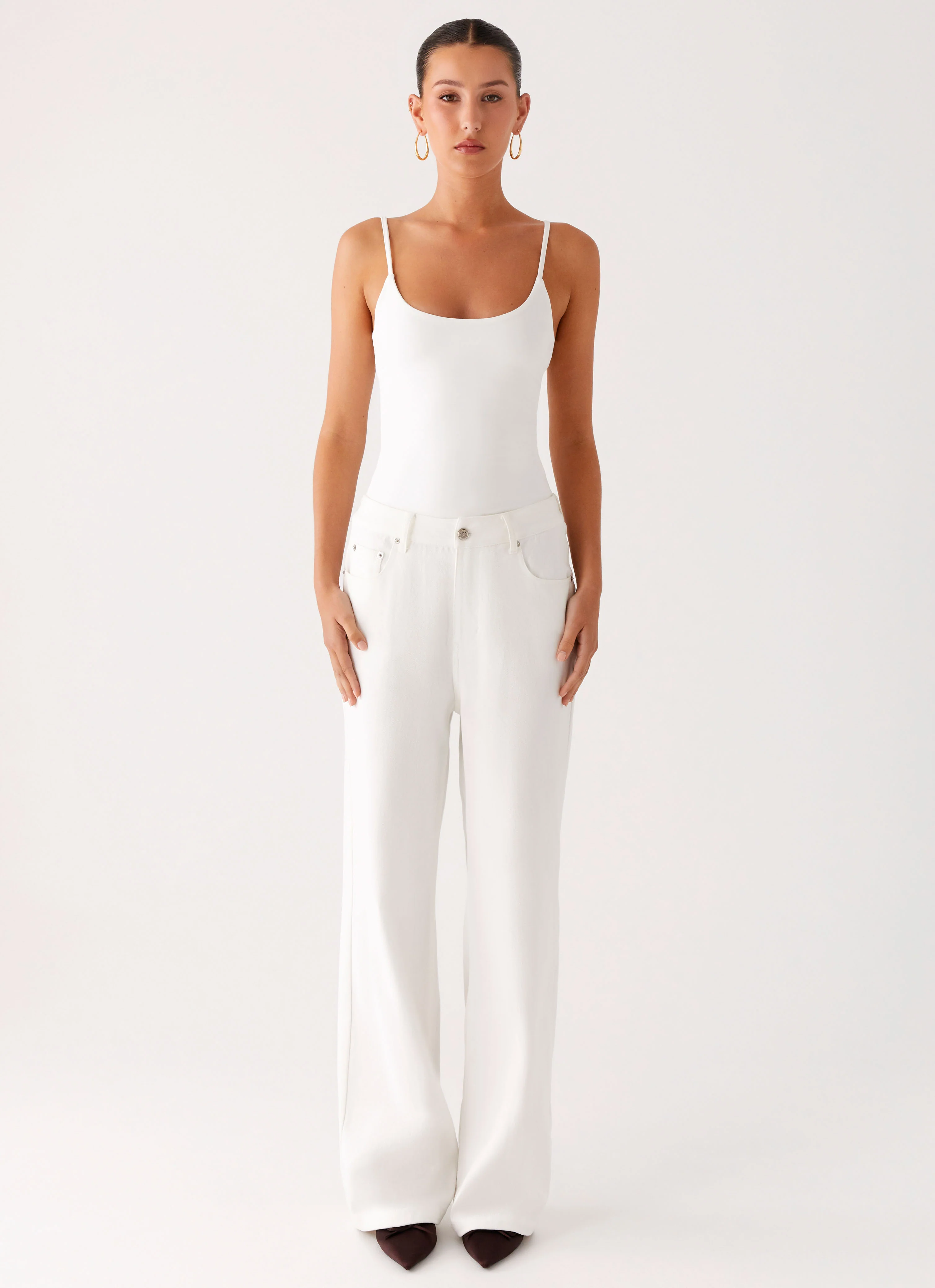 Back Again Straight Leg Denim Jeans - White