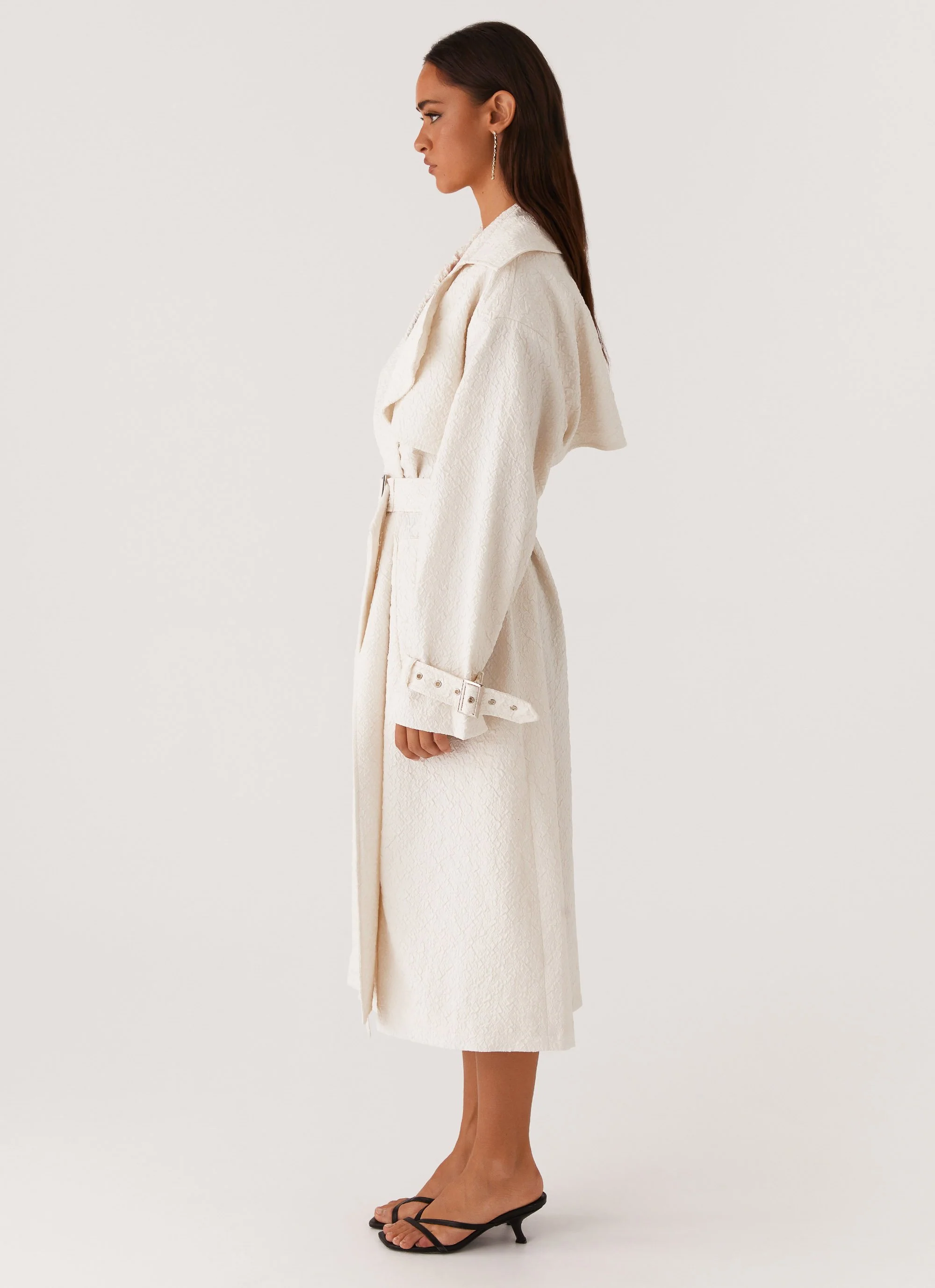 Phoenix Oversized Trench Coat - Ivory