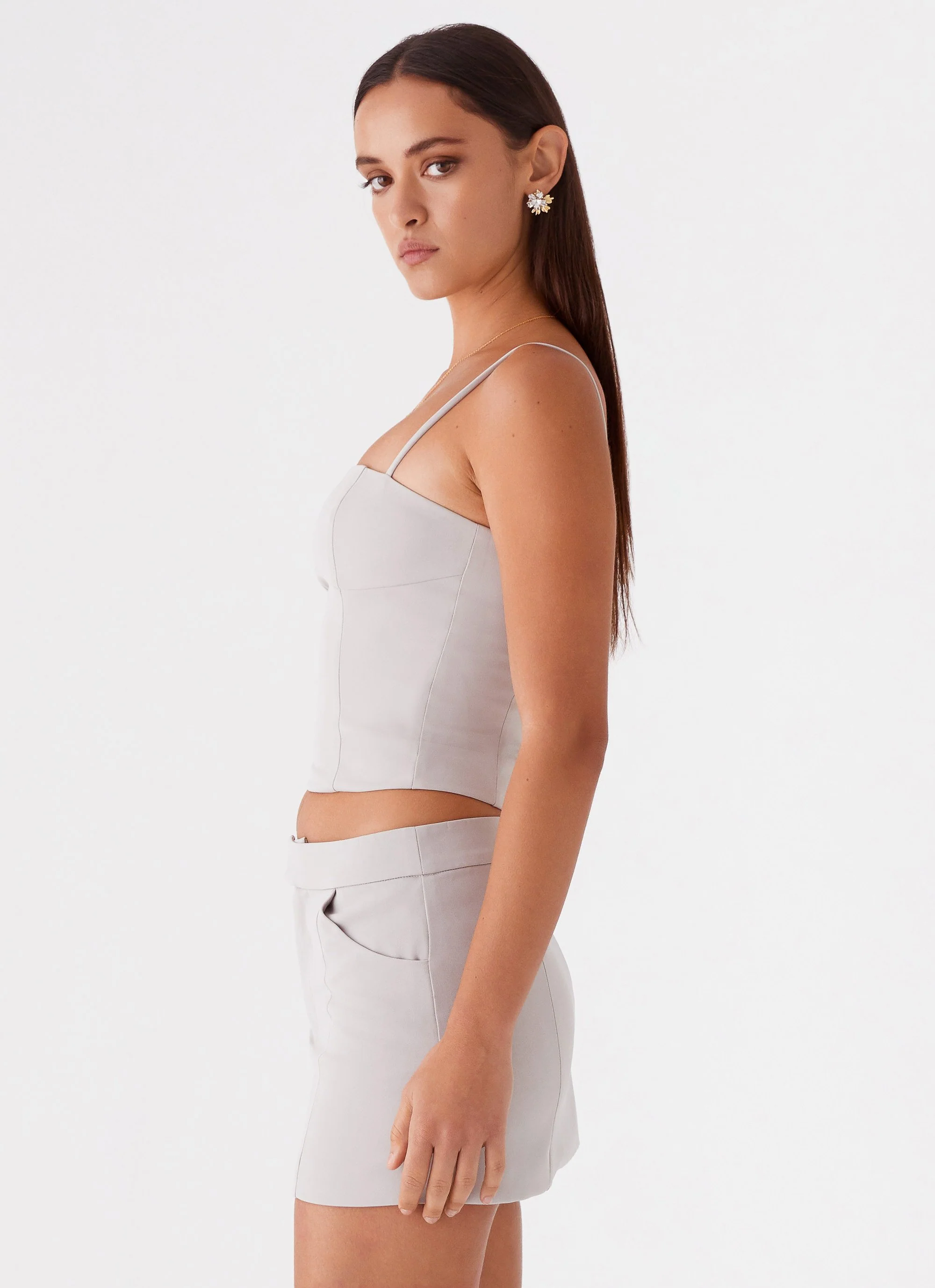 Eliana Crop Top - Grey