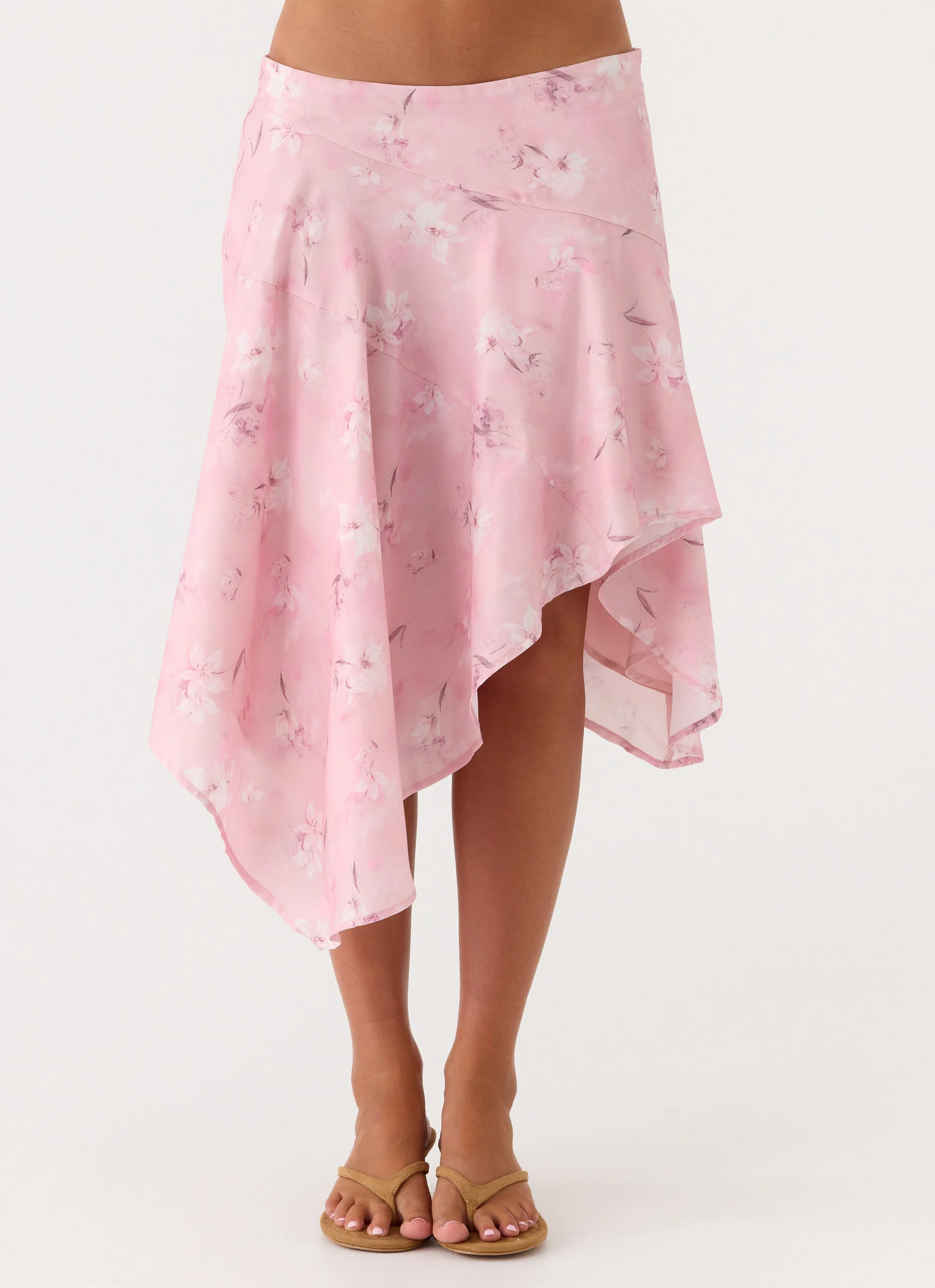 Kia Low Rise Asymmetrical Midi Skirt - Vintage Floral