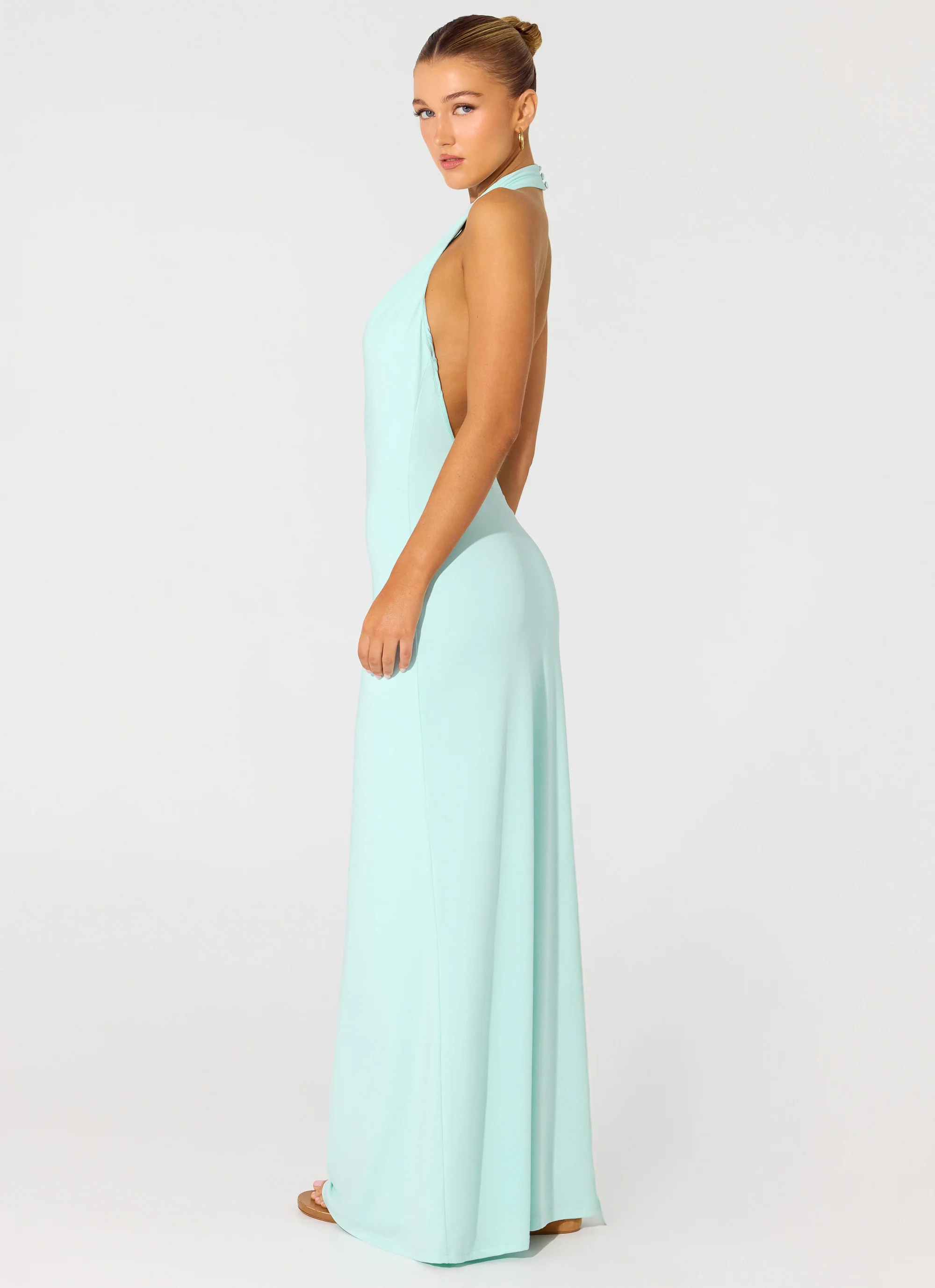 Mougleta Backless Maxi Dress - Aqua