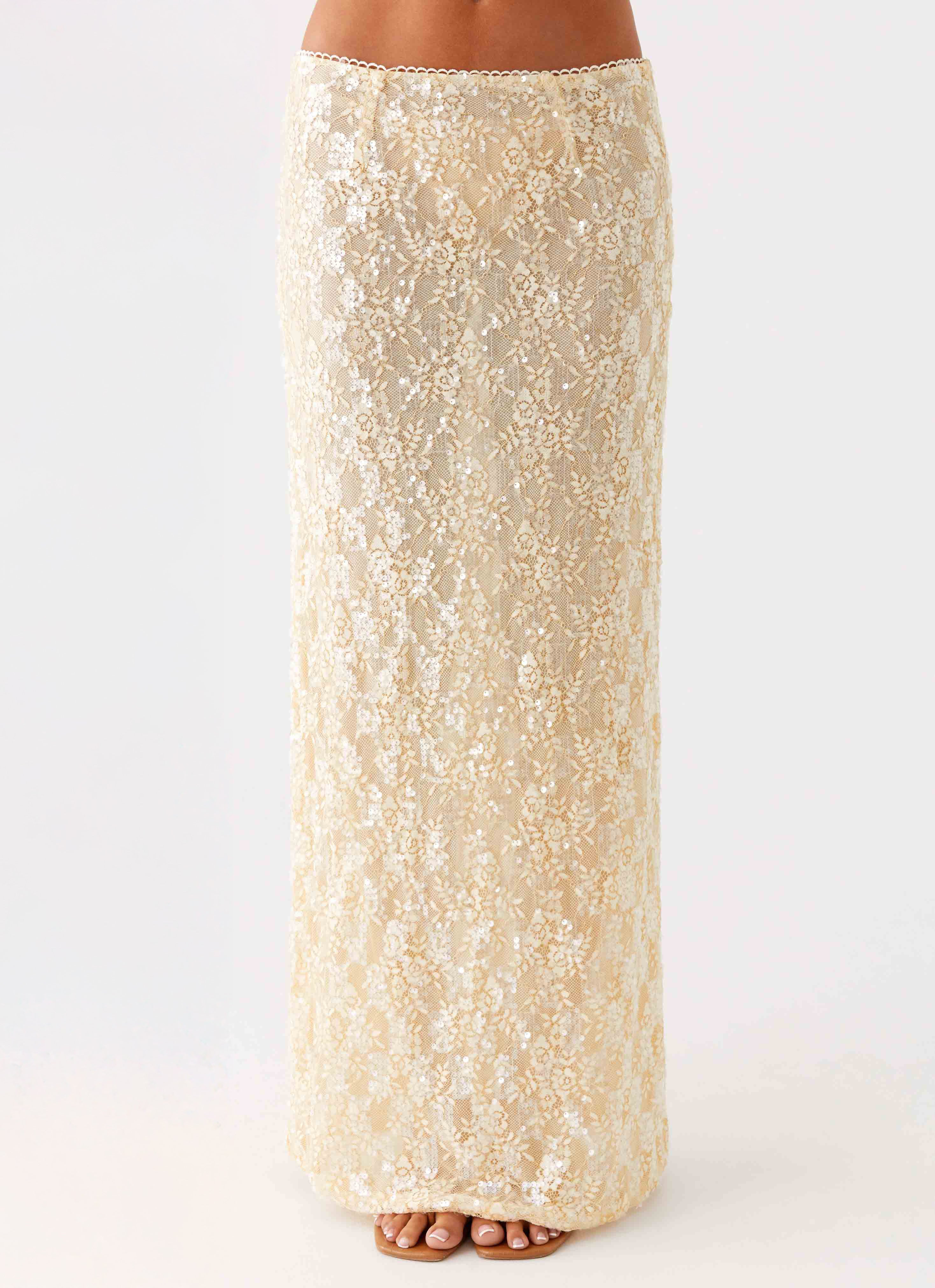 Bling It On Maxi Skirt - Ivory