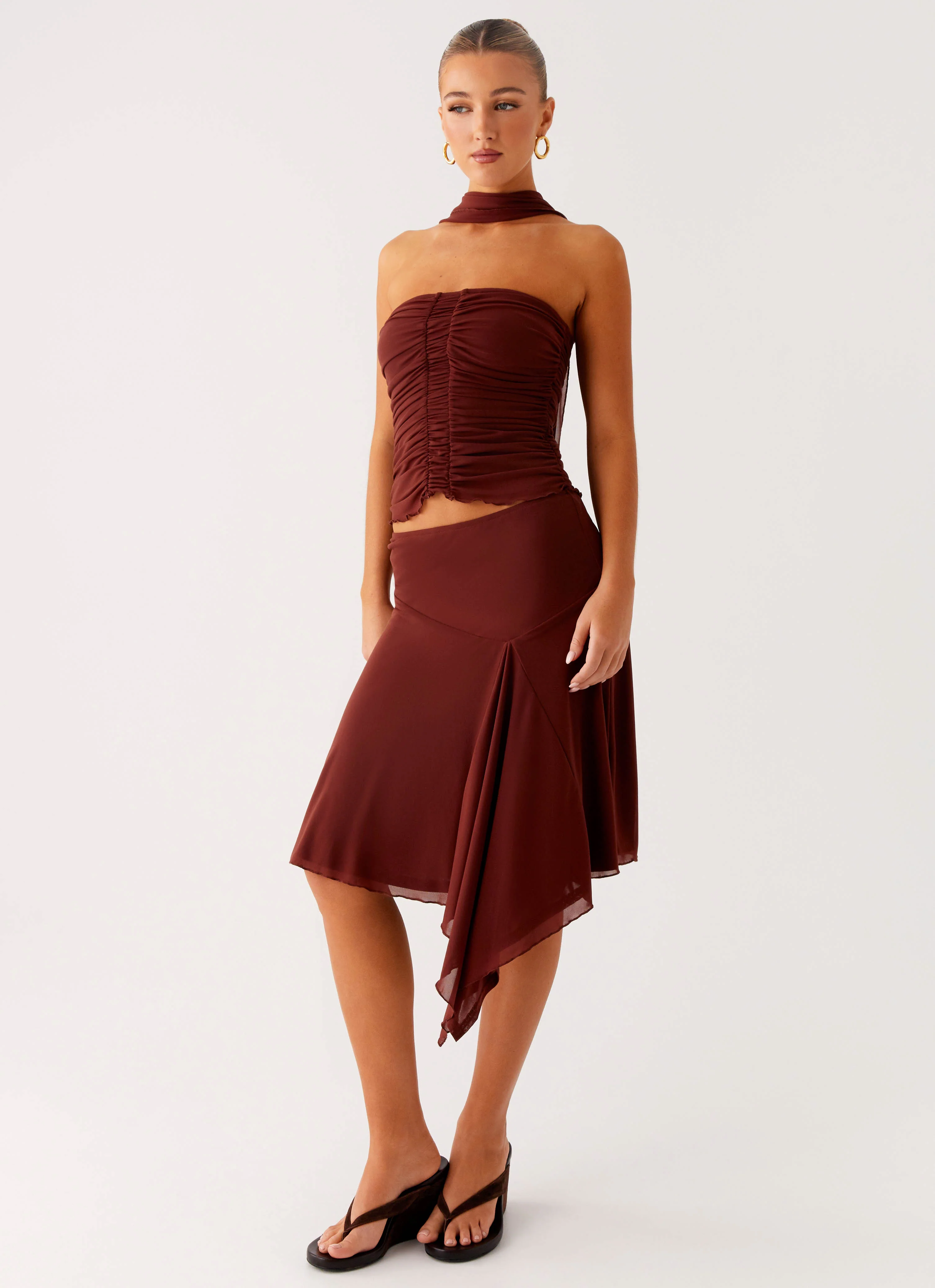 Mirage Midi Skirt - Chocolate