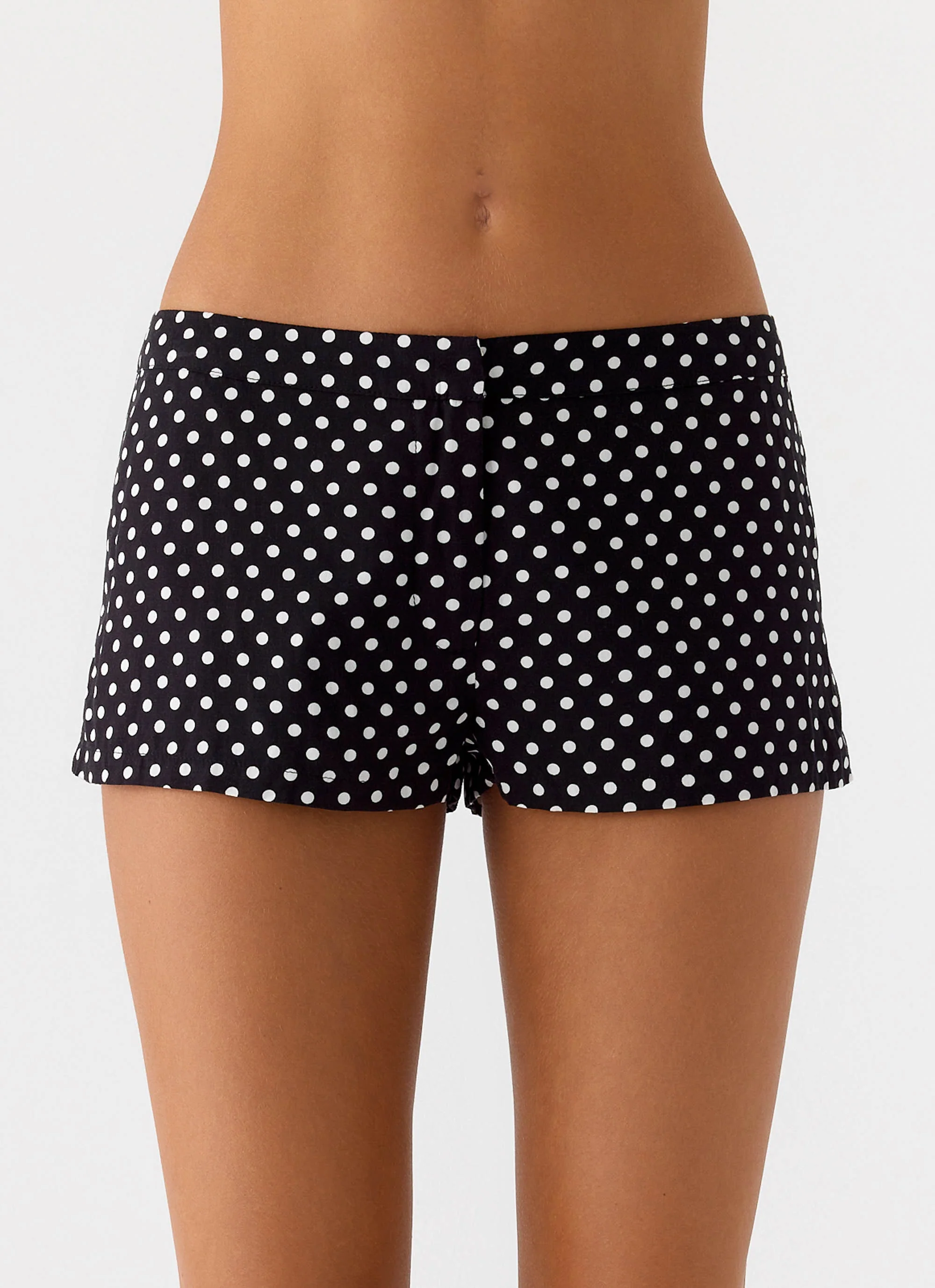 Coastline Mini Shorts - Black Polkadot