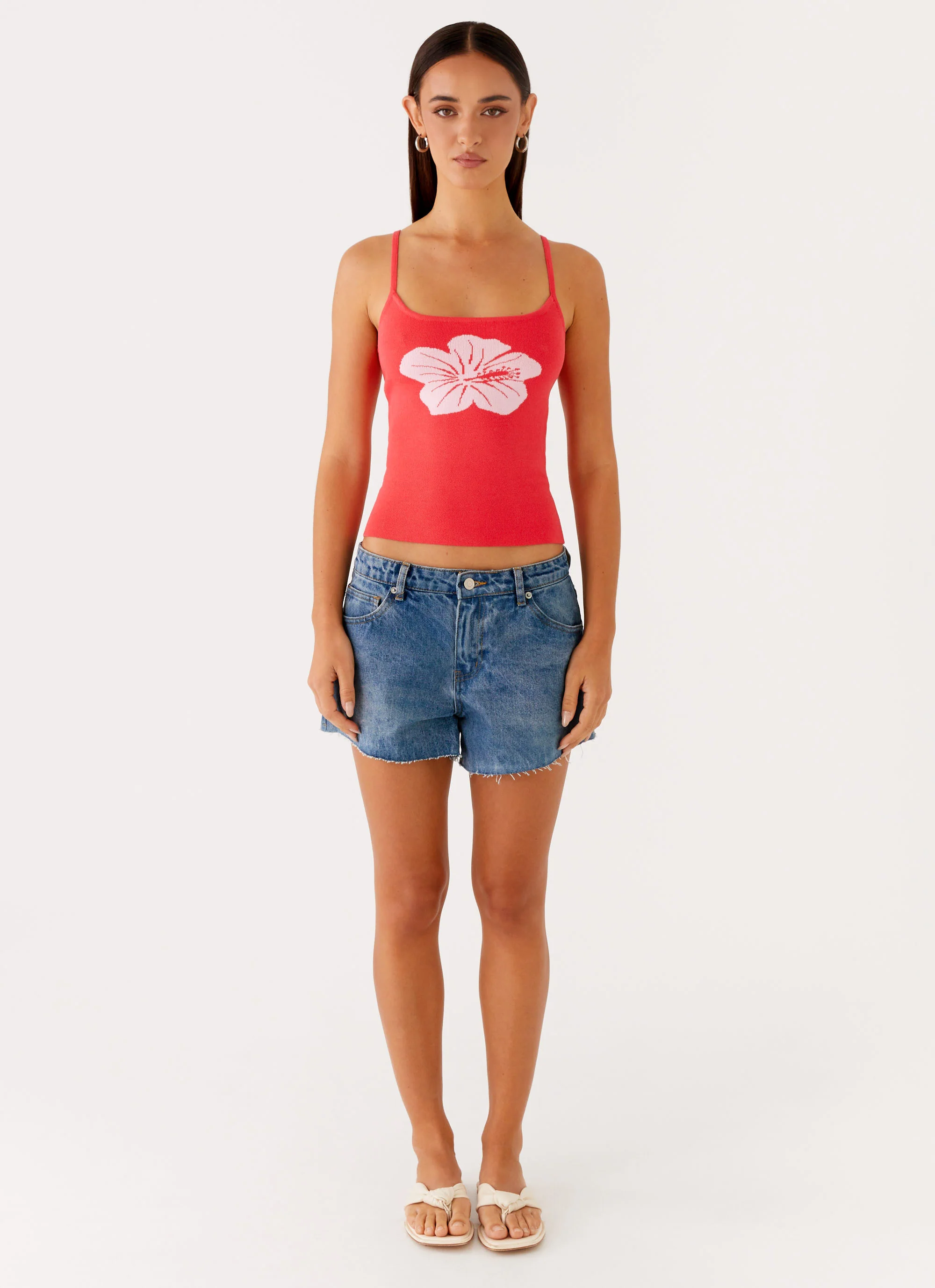 Ofira Knit Tank Top - Red Floral