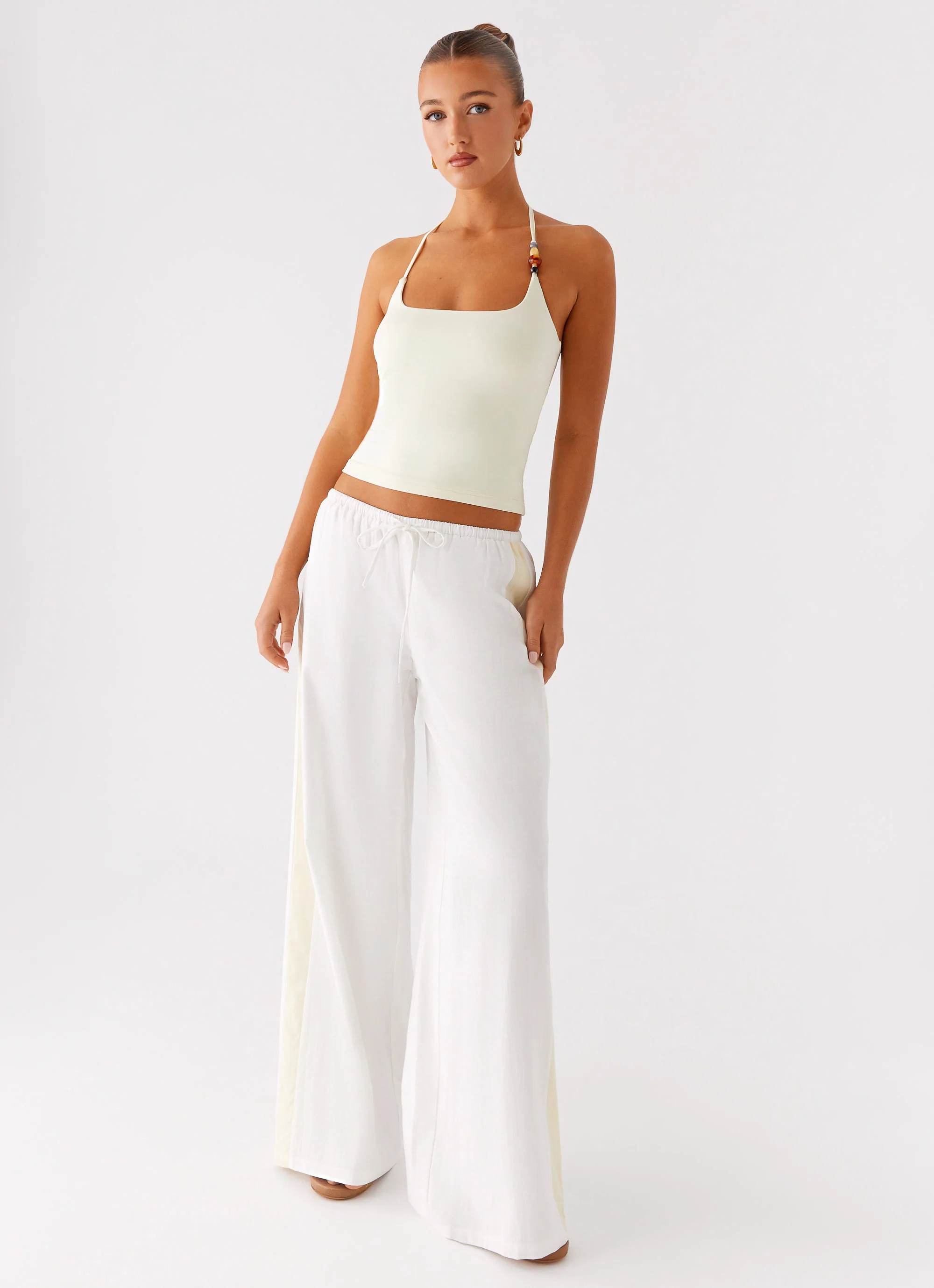 Oska Drawstring Pants - White