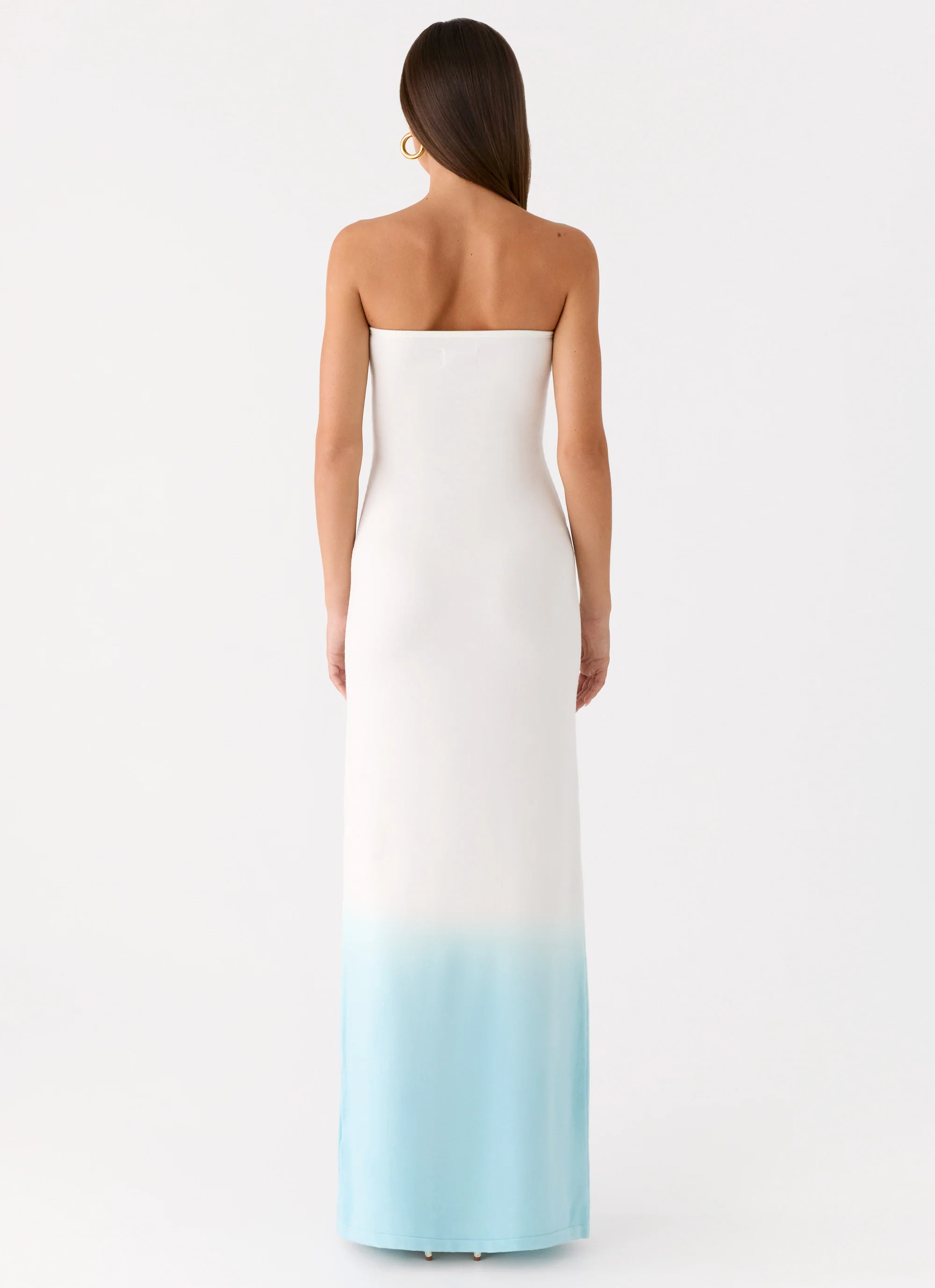 Soft Spoken Knit Maxi Dress - Blue Ombre