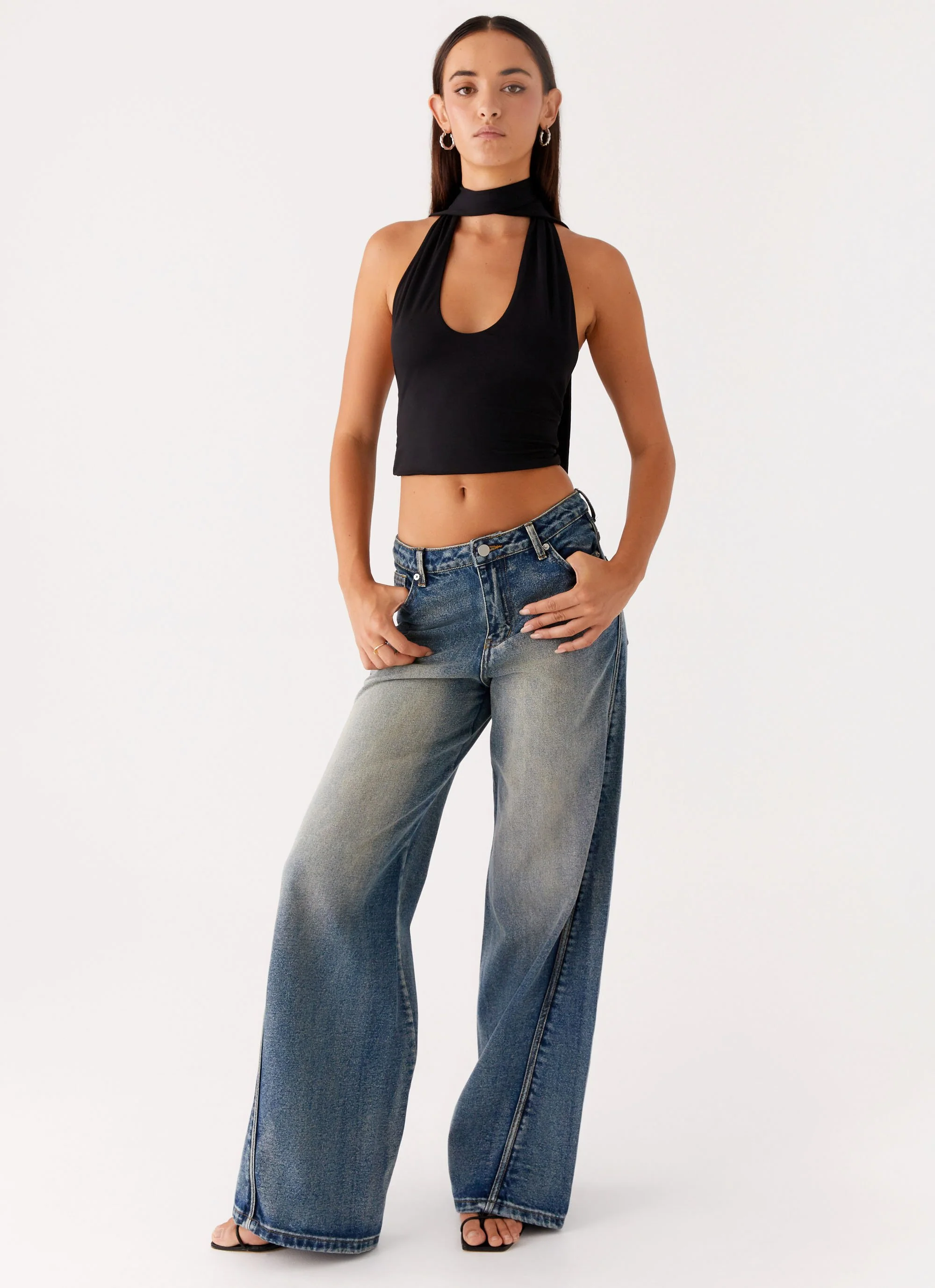 Chrysta Halterneck Top - Black