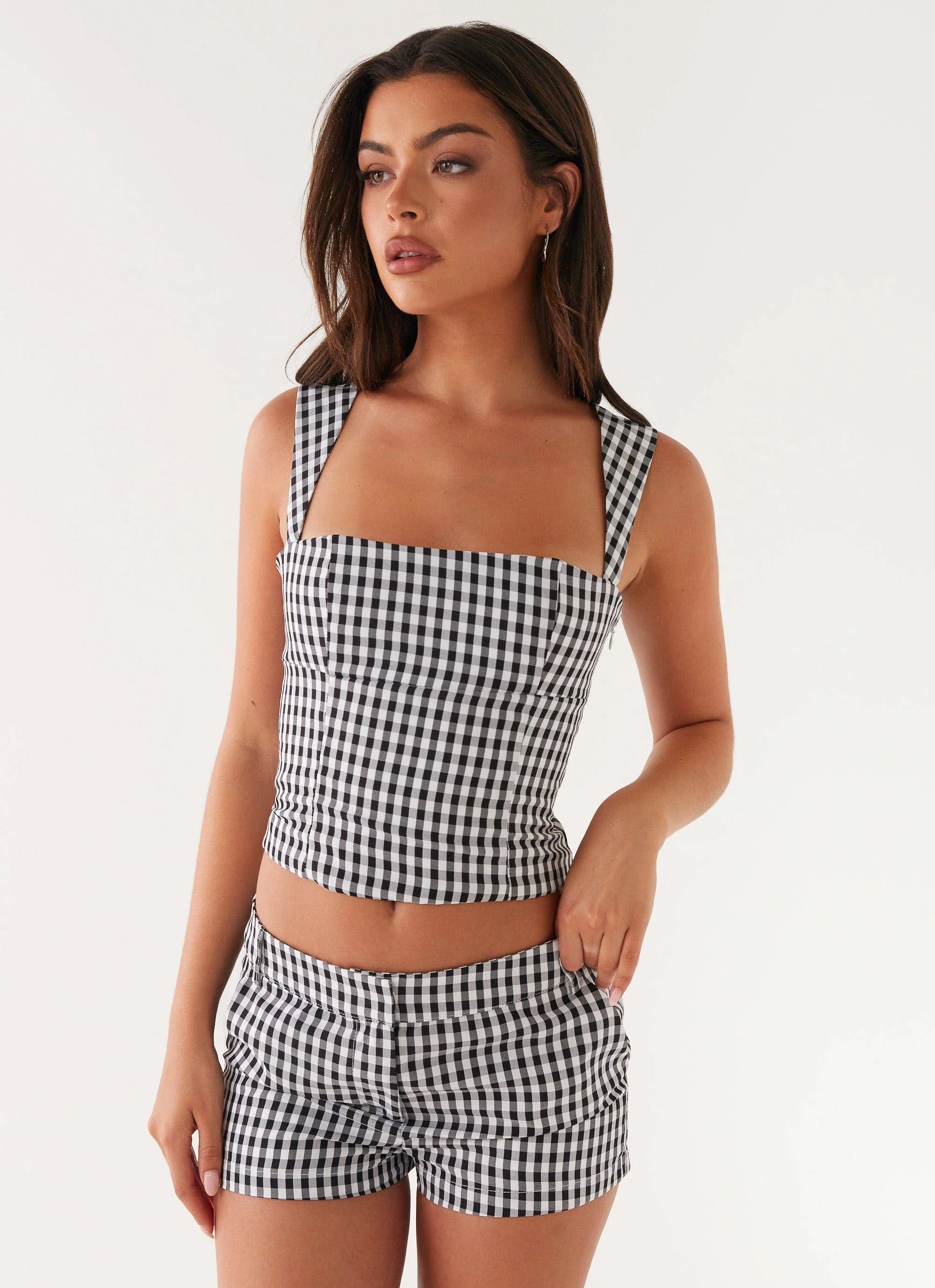 Clayton Top - Black Gingham