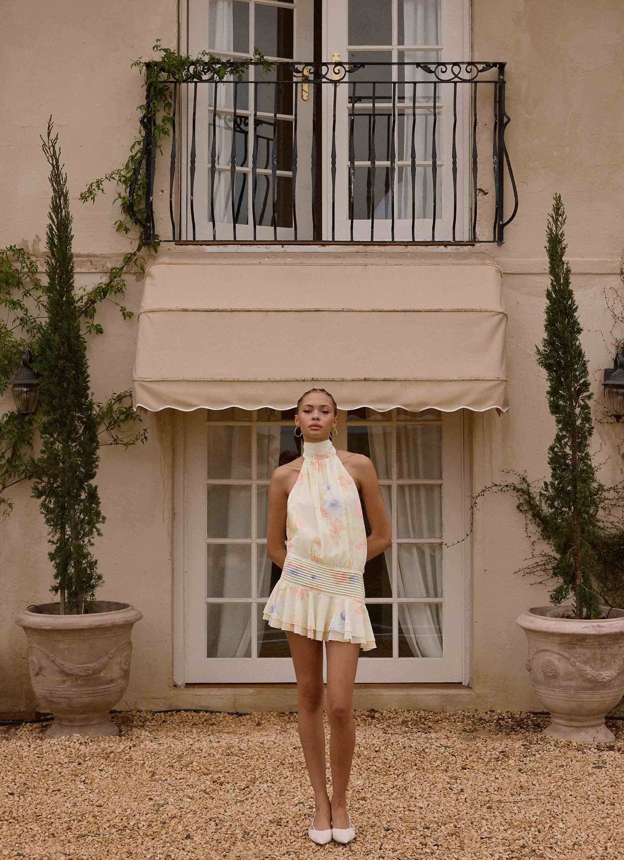 Willow Chiffon Mini Dress - Spring Meadow