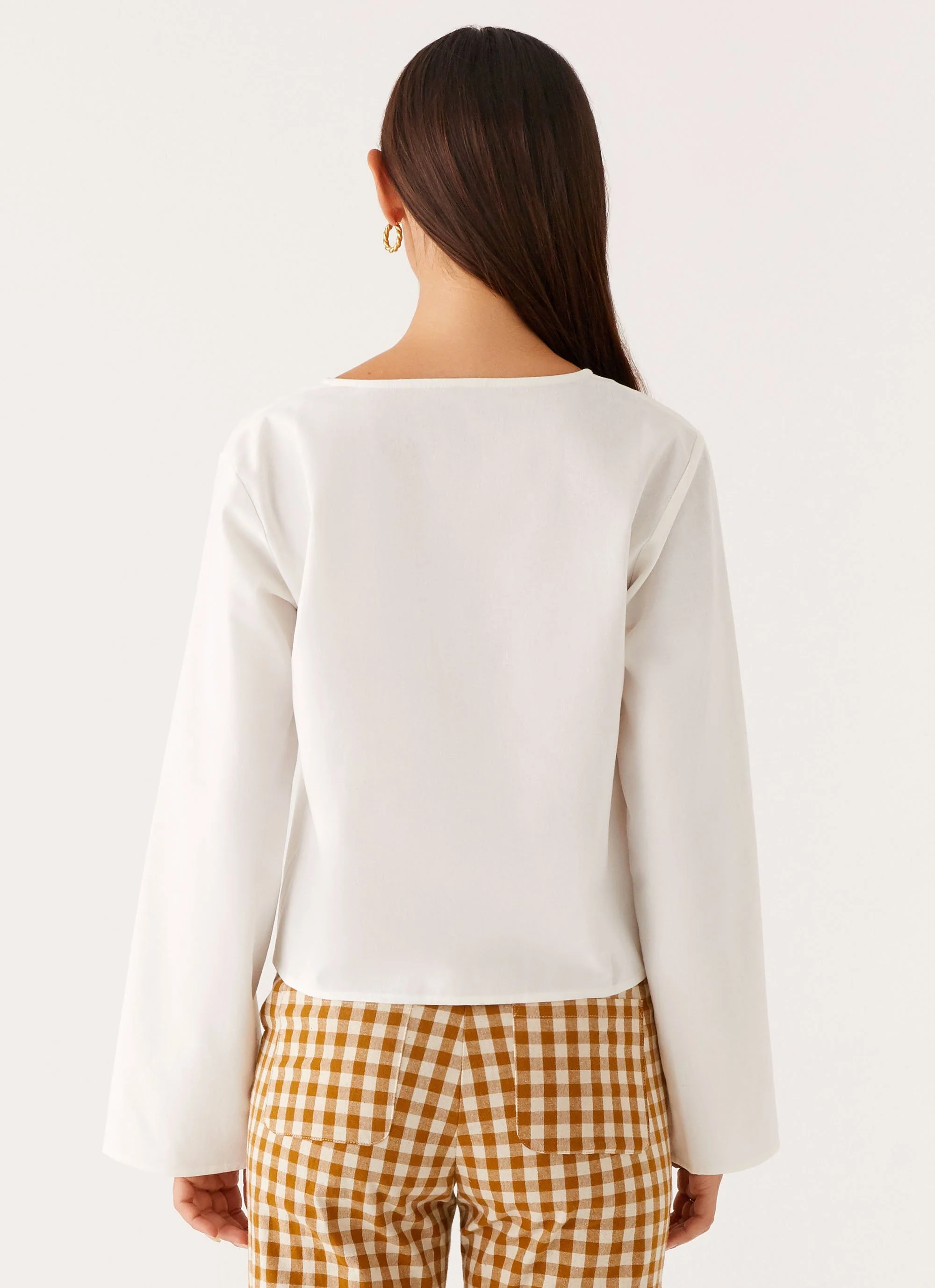 Isabelle Tie Front Top - White