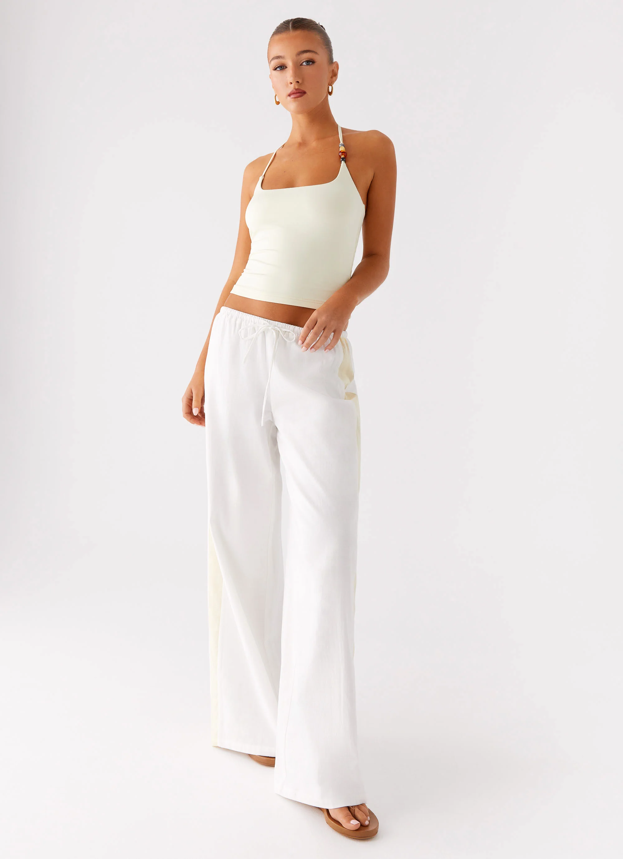 Oska Drawstring Pants - White