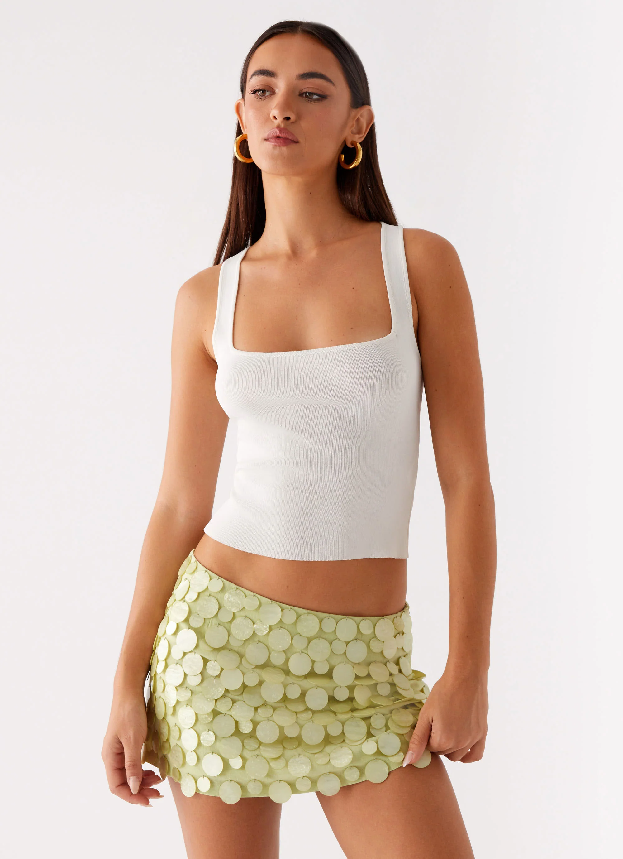 Movie Star Mini Skirt - Lime Green