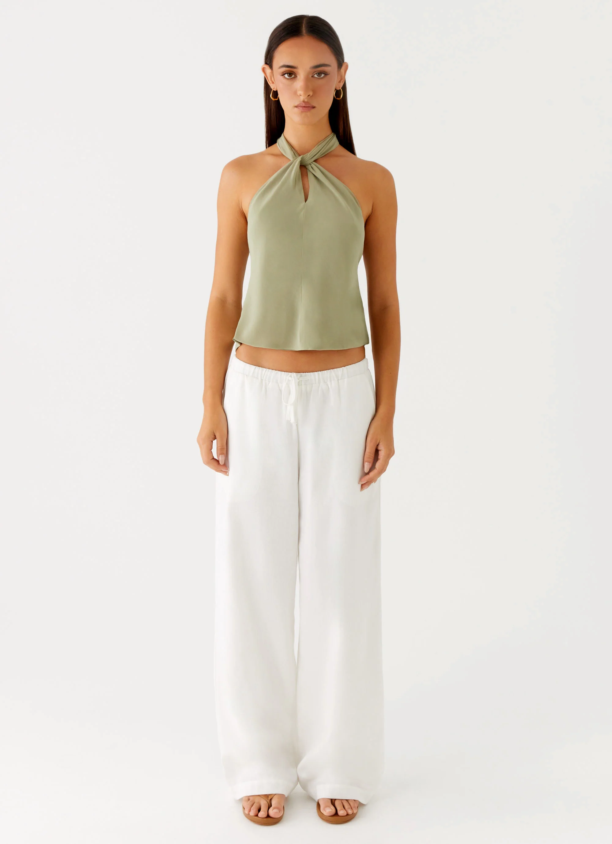 Maddox Scarf Top - Sage