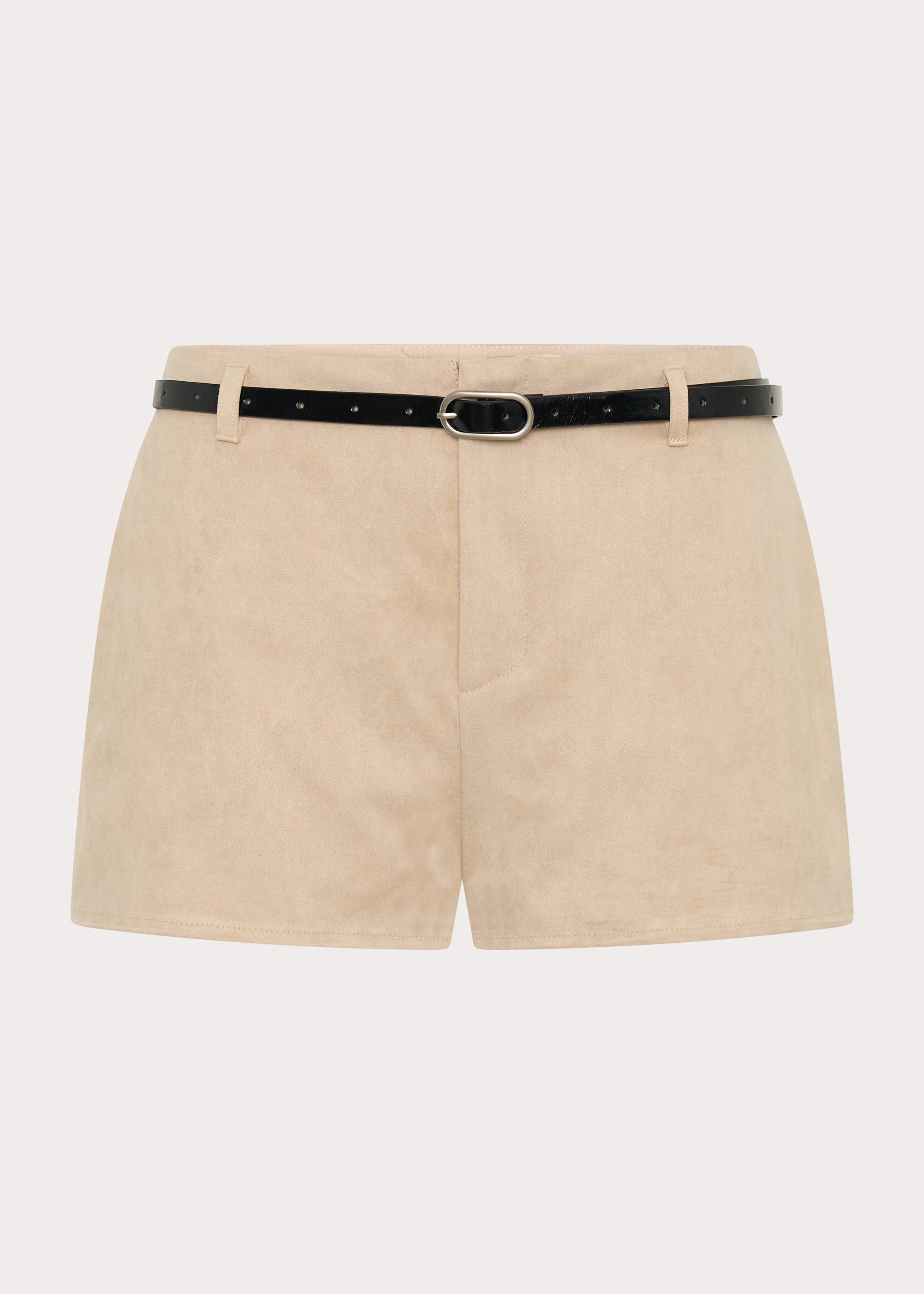 Katie Suede Mini Shorts - Beige
