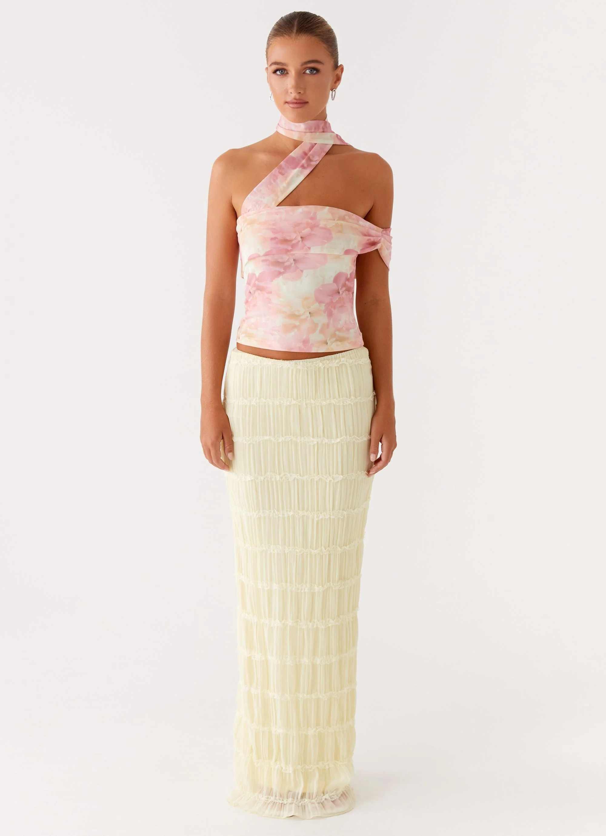 Christal Scarf Top - Floral Print