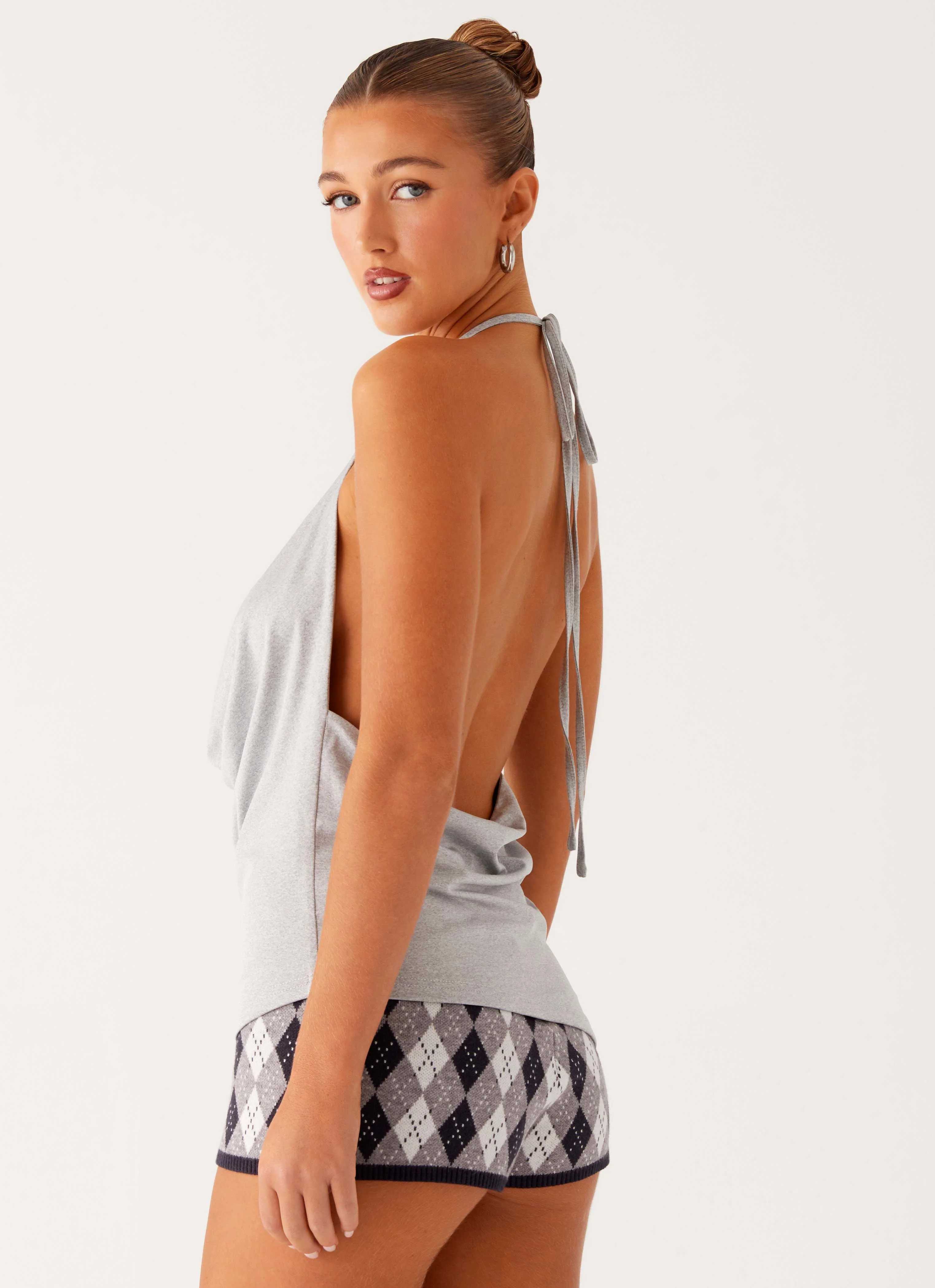 Dasha Cowl Top - Grey