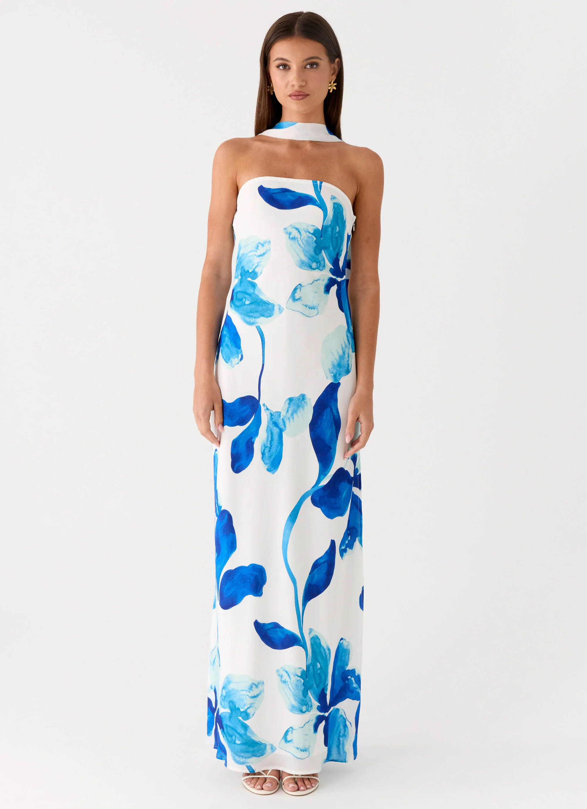 Ashelle Chiffon Maxi Dress - Cerulean Bloom