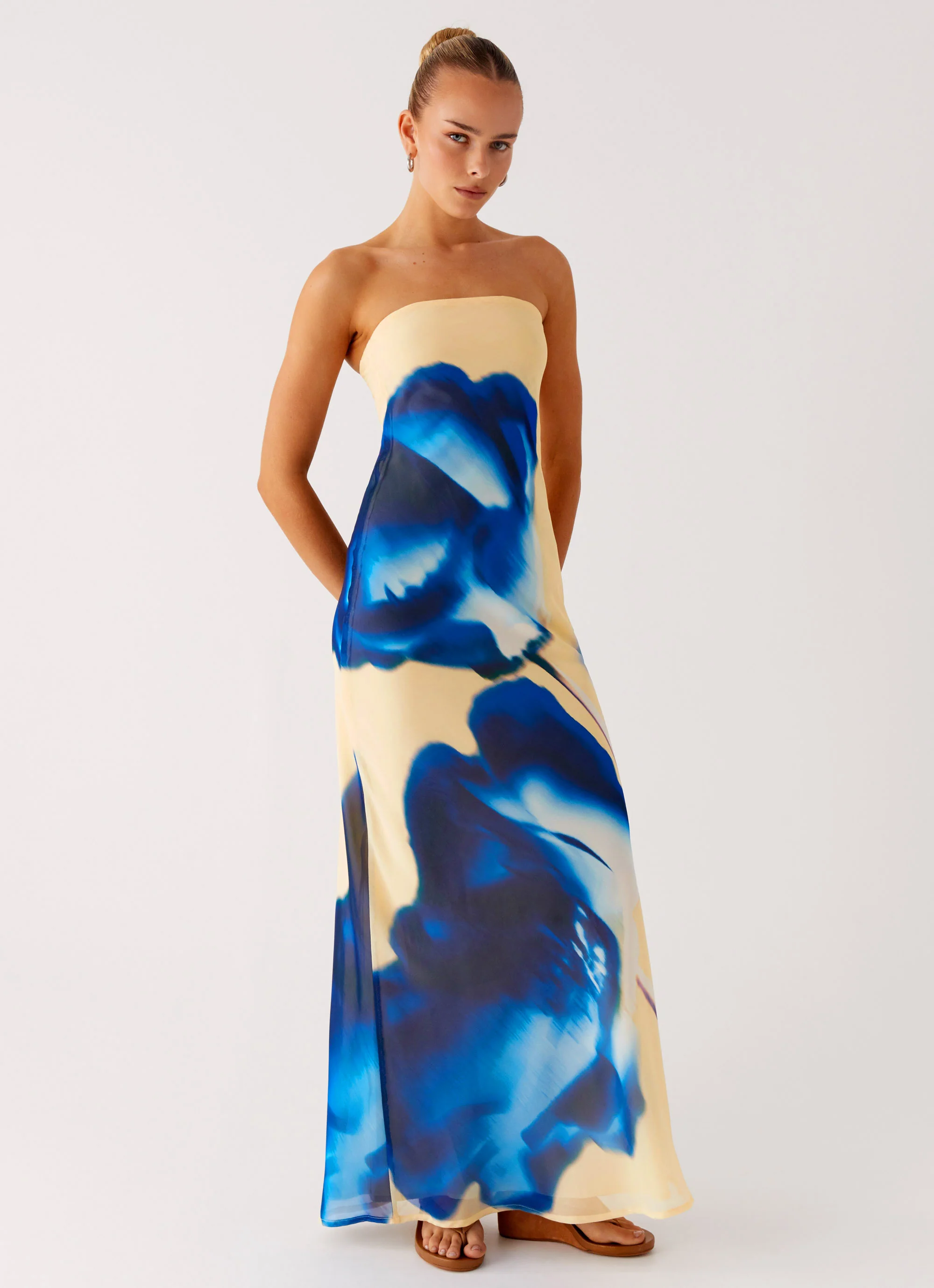 So You Say Strapless Maxi Dress - Heirloom Floral