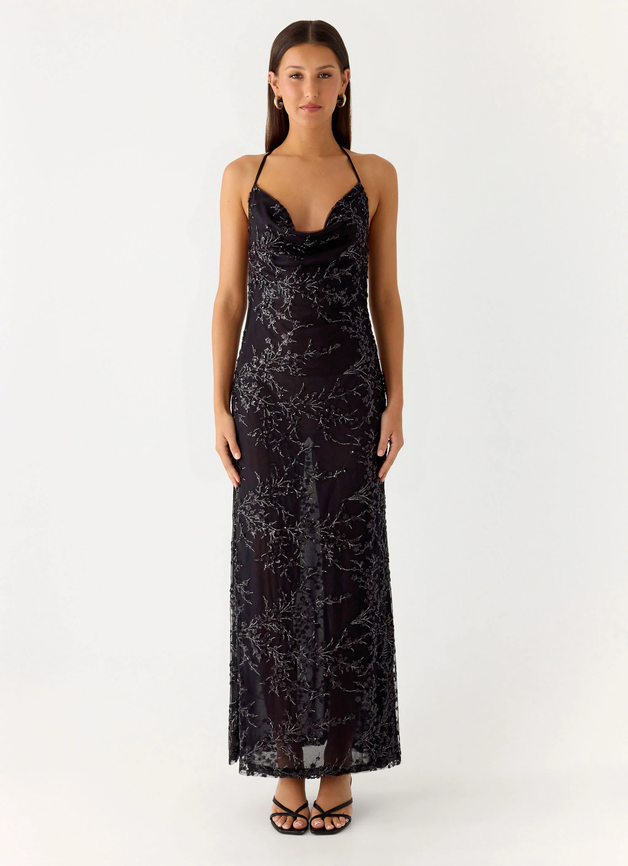 Mayim Sequin Maxi Dress - Black