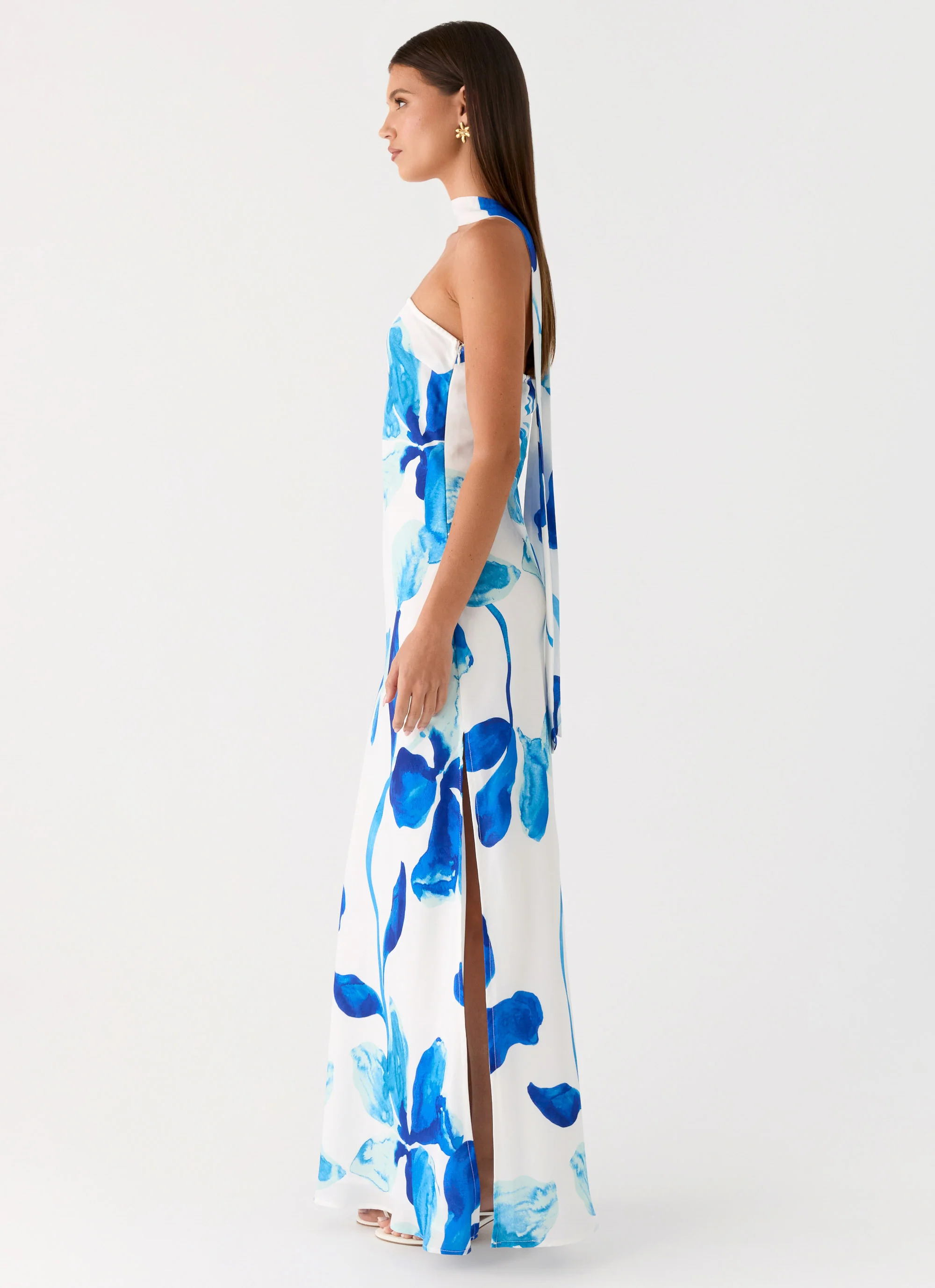 Ashelle Chiffon Maxi Dress - Cerulean Bloom