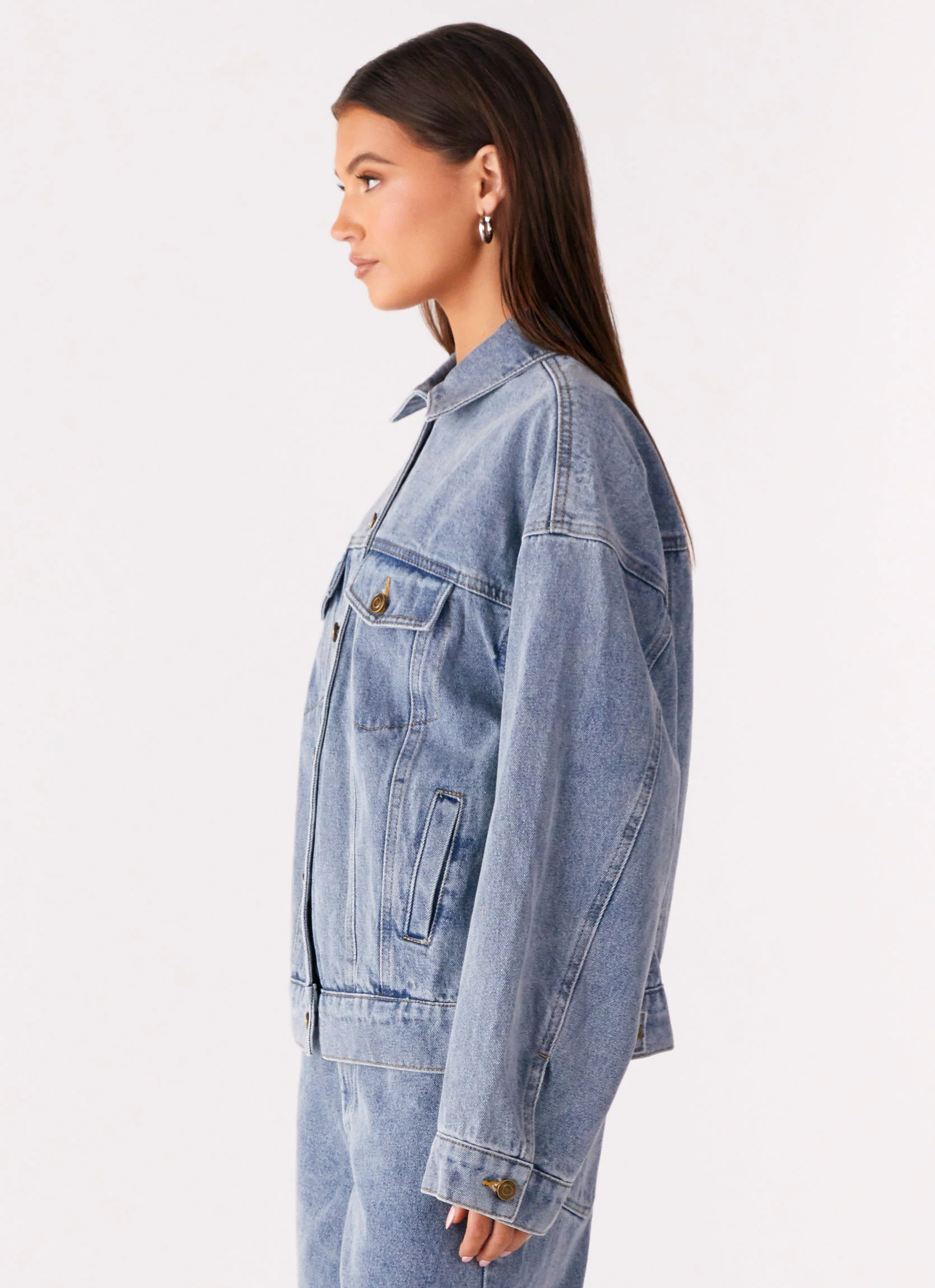 Orleans Oversized Denim Jacket - Blue