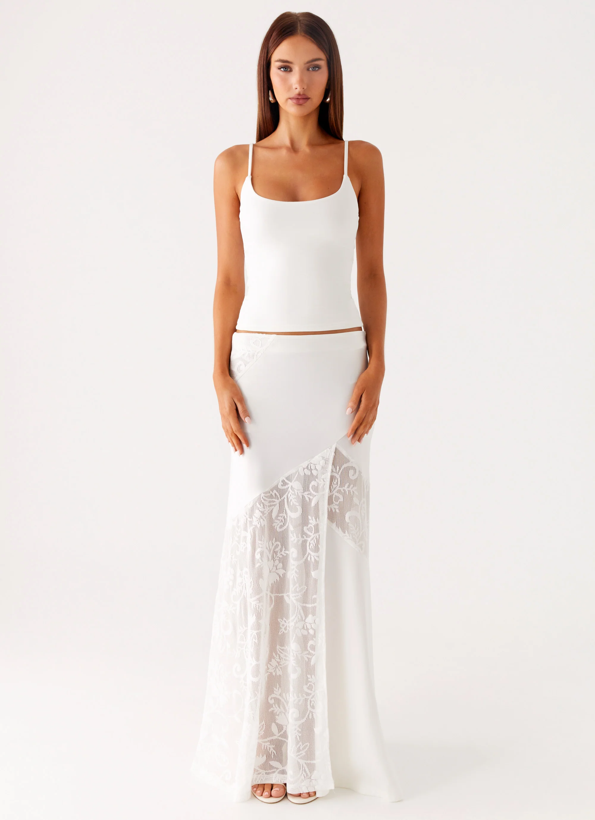 Dasie Lace Maxi Skirt - White