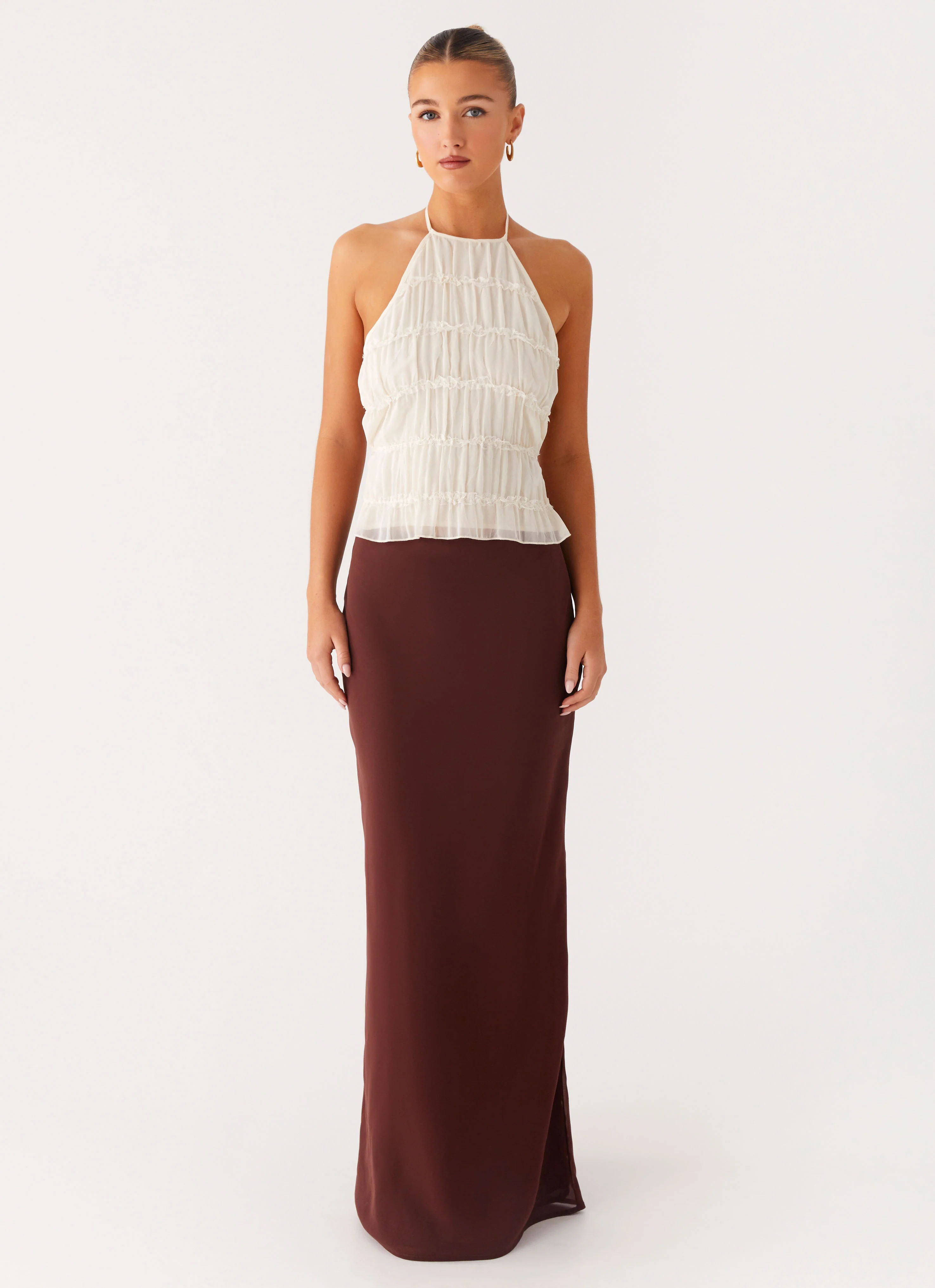 Sienna Sunset Maxi Skirt - Chocolate