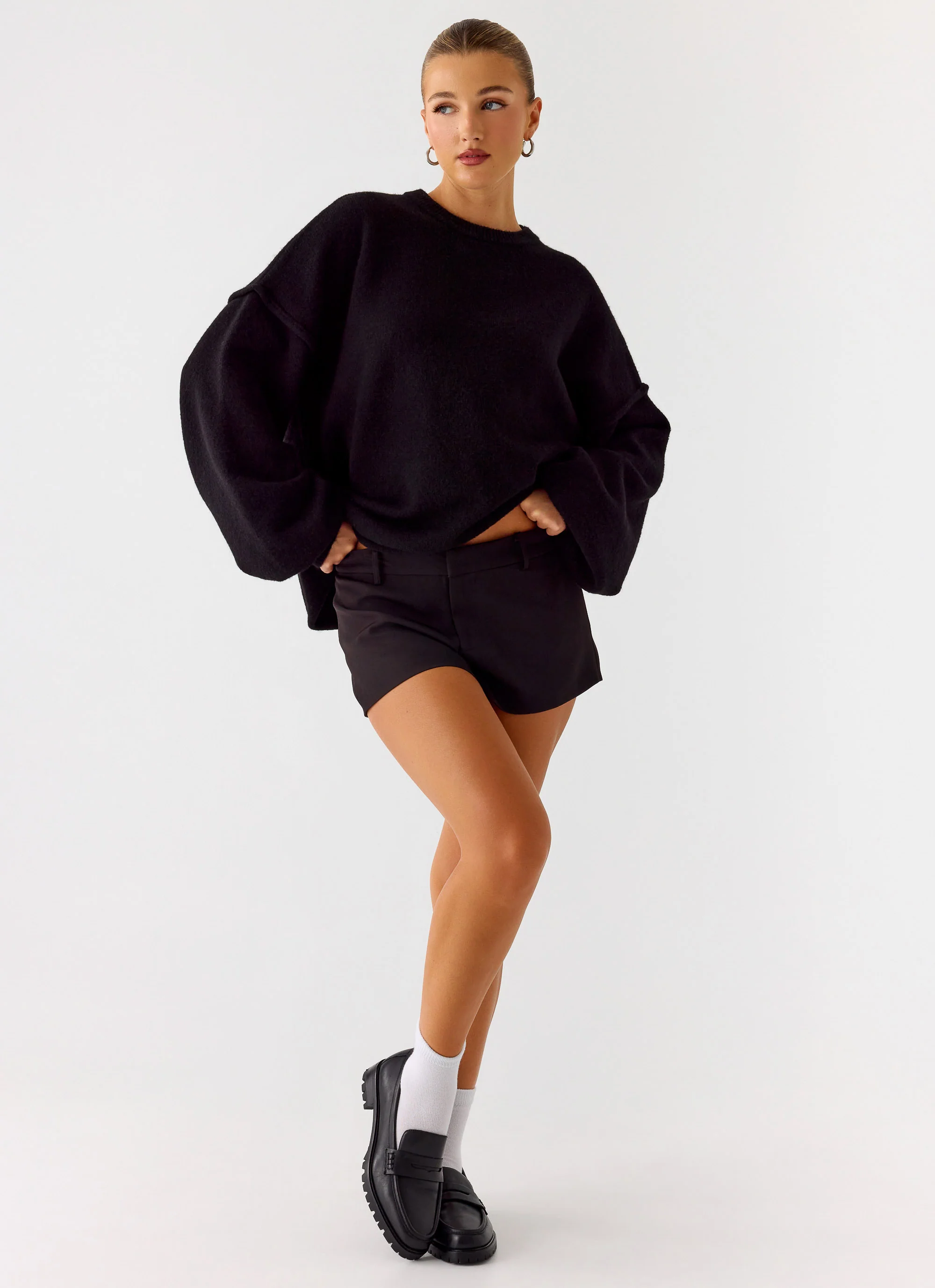 Jack Oversized Knit Sweater - Black