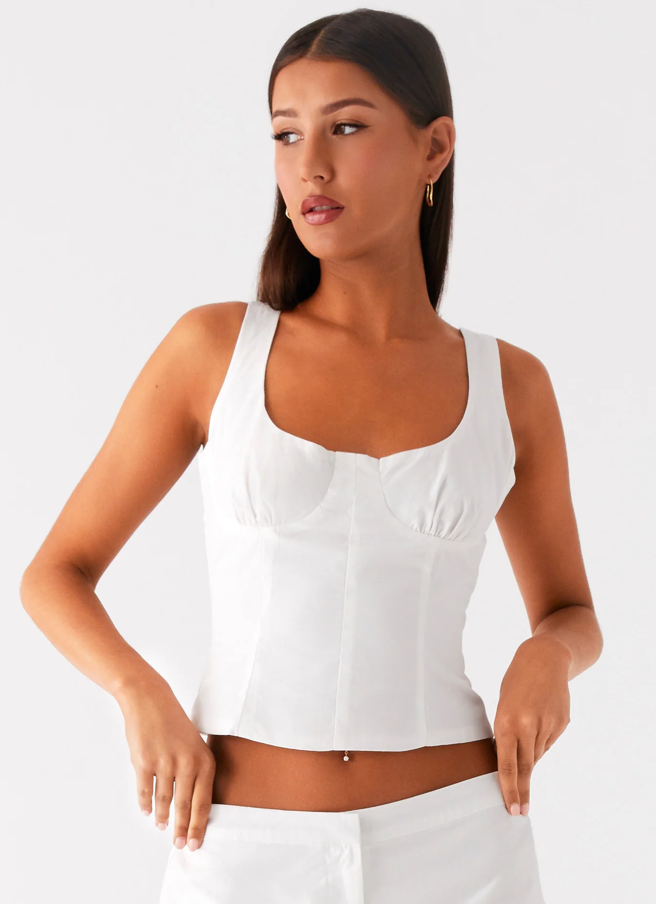 Coastline Bustier Top - White