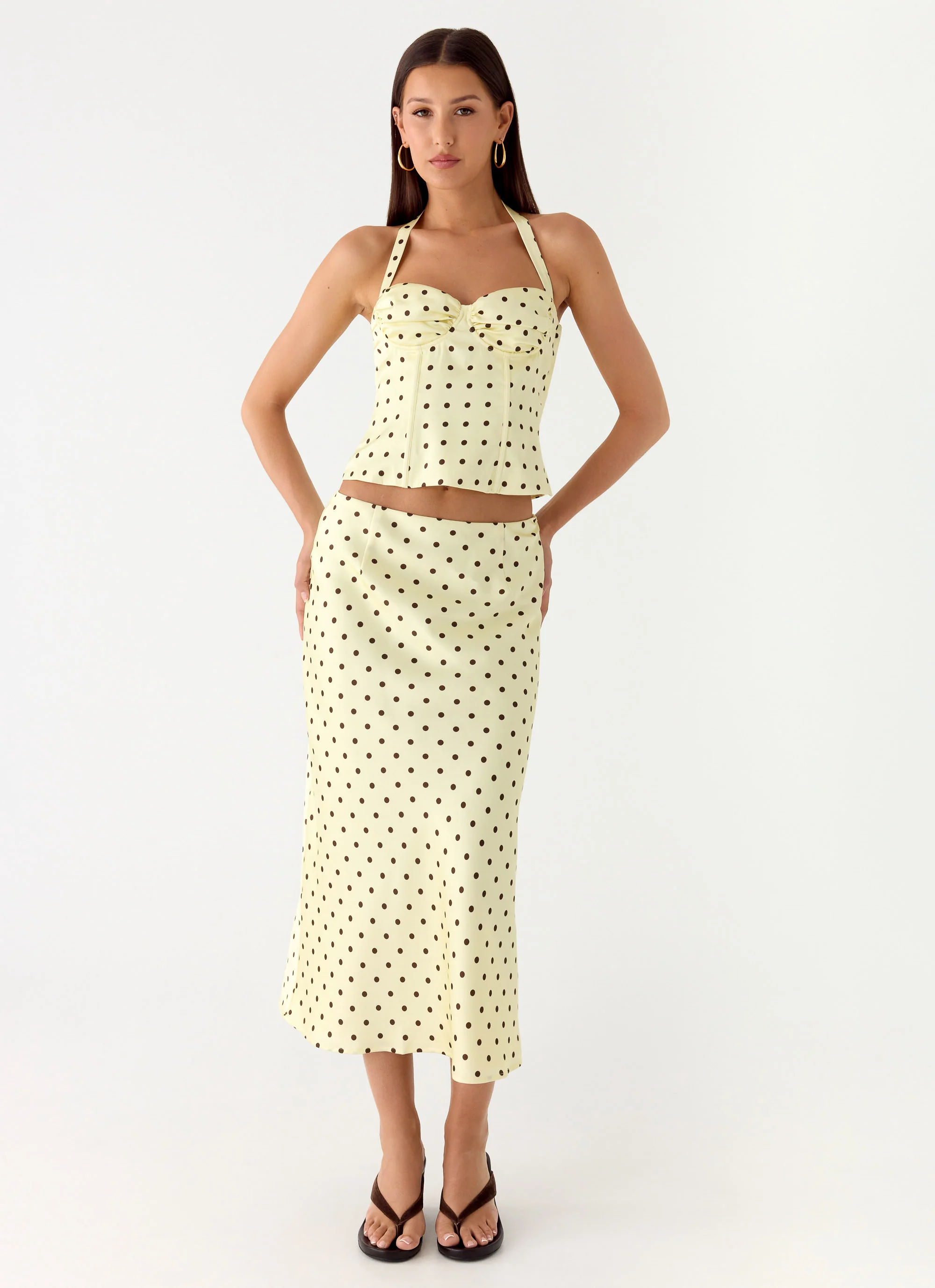 Breanne Top - Yellow Polka Dot