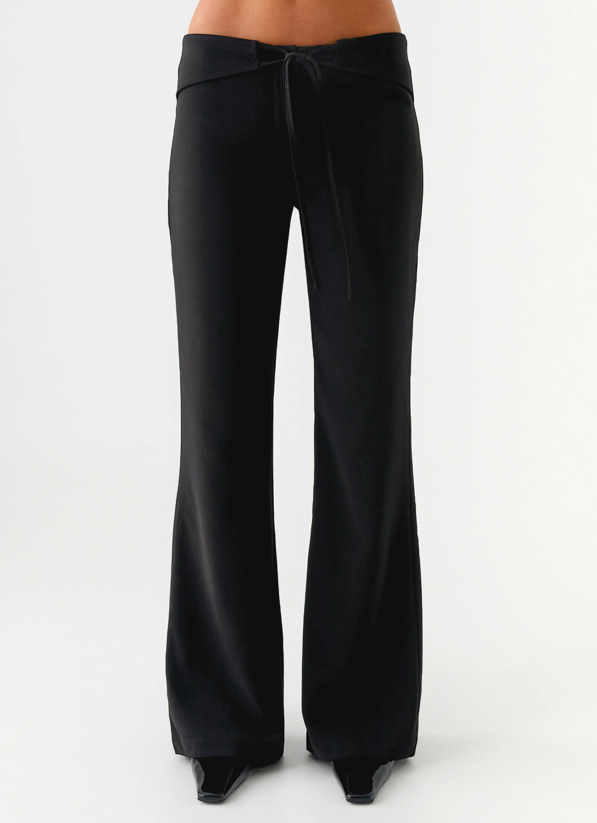 Houston Tie Front Pants - Black